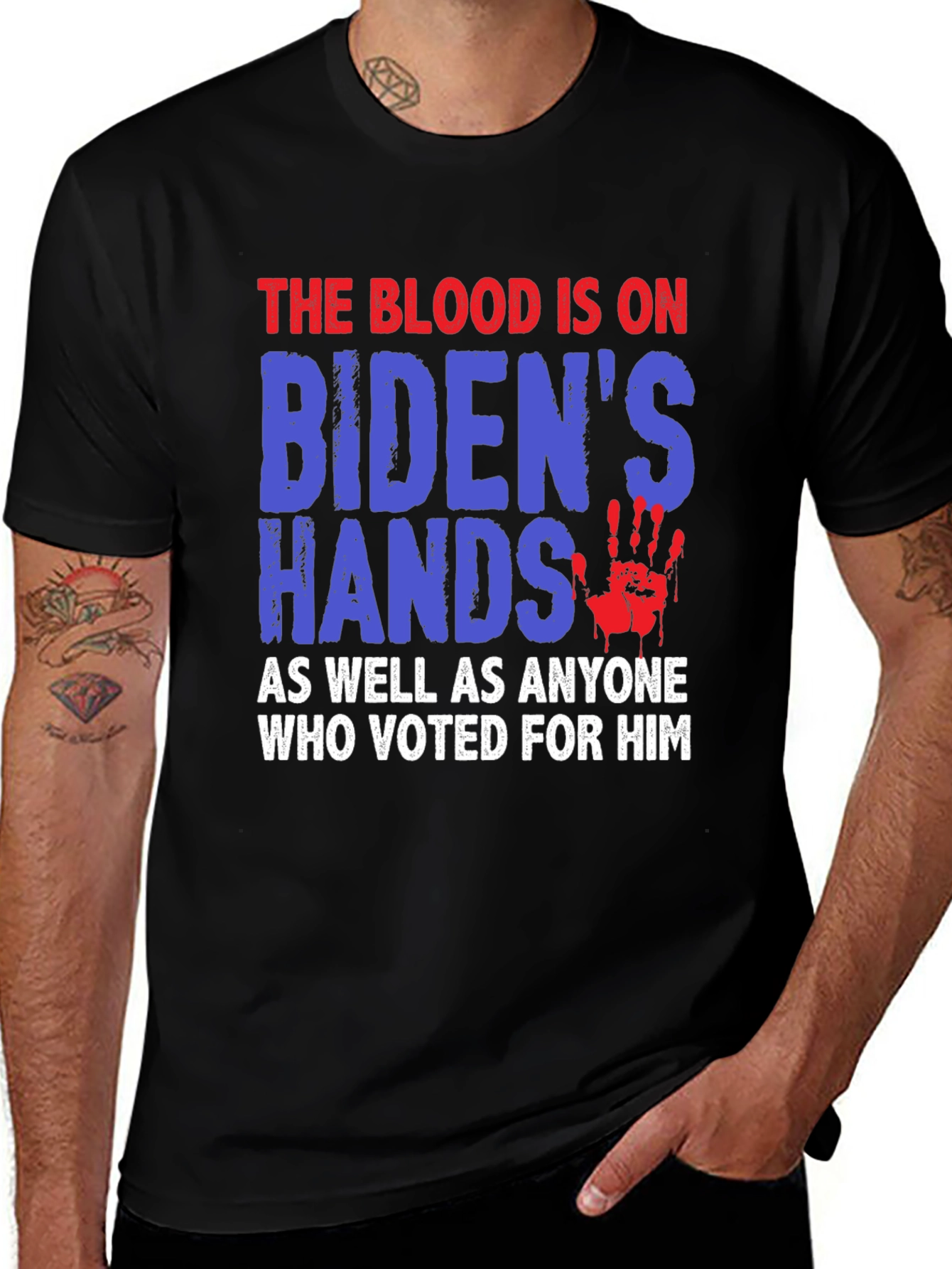Variant 13 of Biden's Hands Graphic Tee - Political Statement Shirt