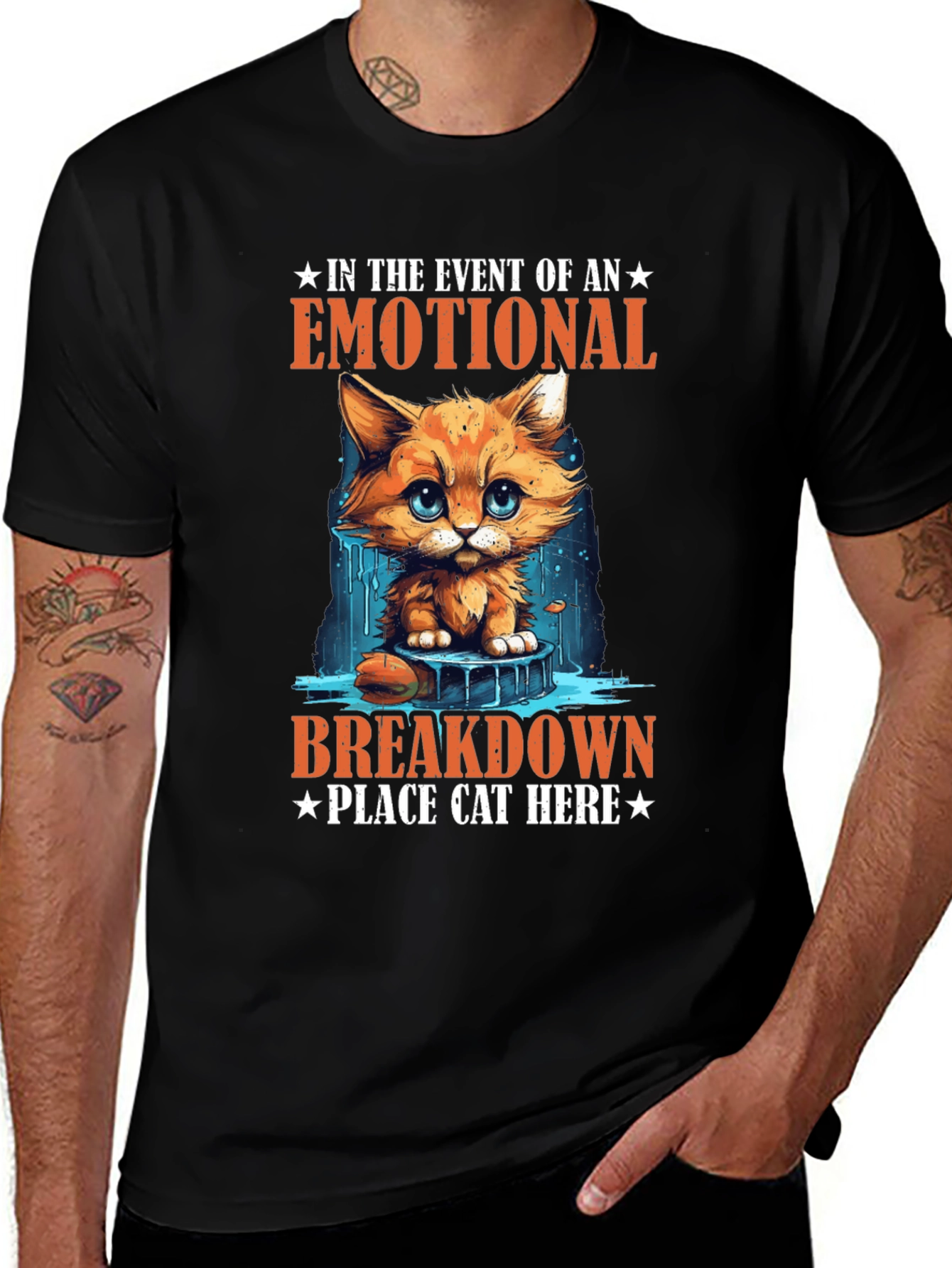 Variant 22 of Emotional Breakdown Cat T-Shirt