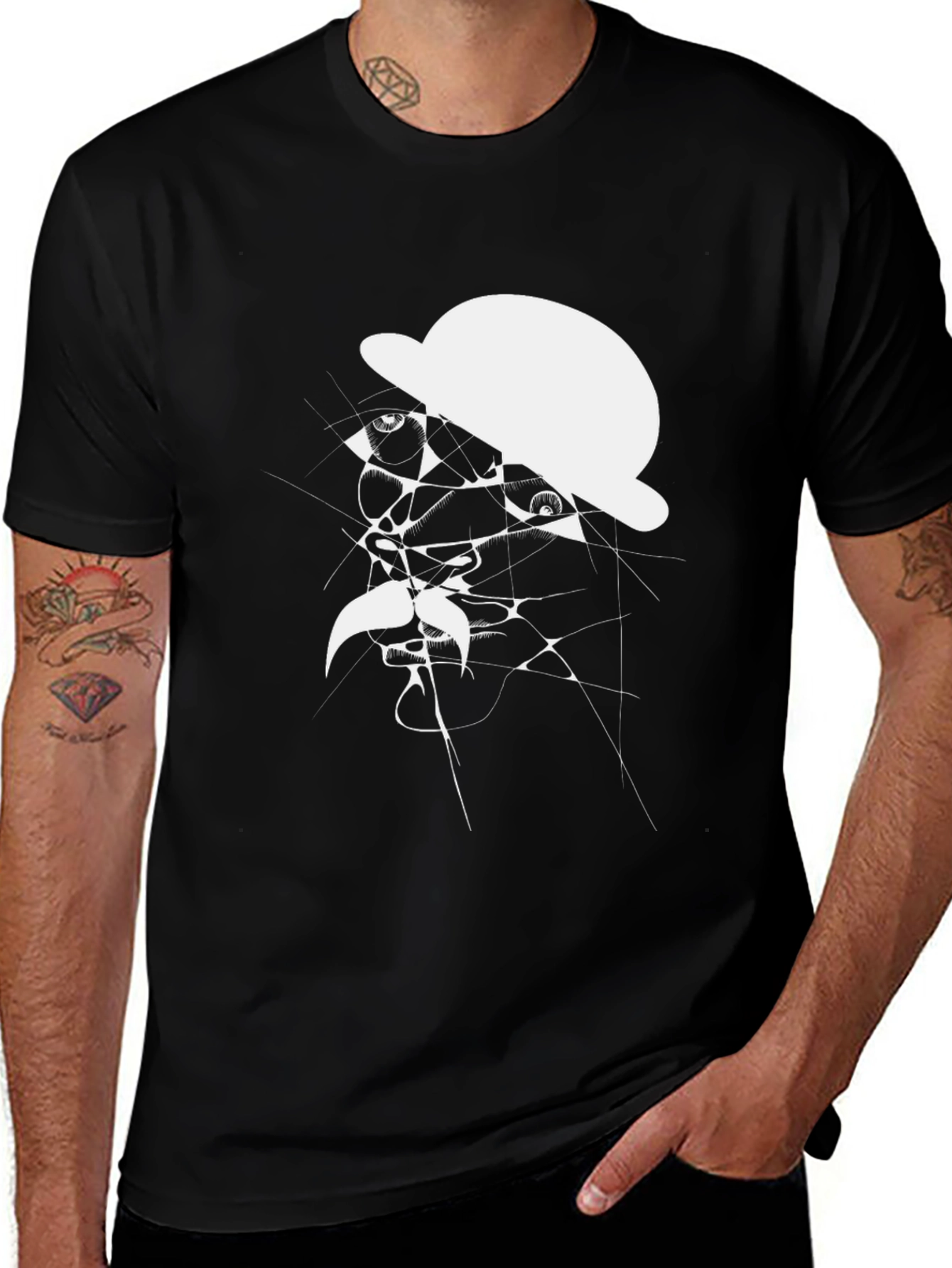 Variant 21 of Abstract Man in Hat Graphic T-Shirt