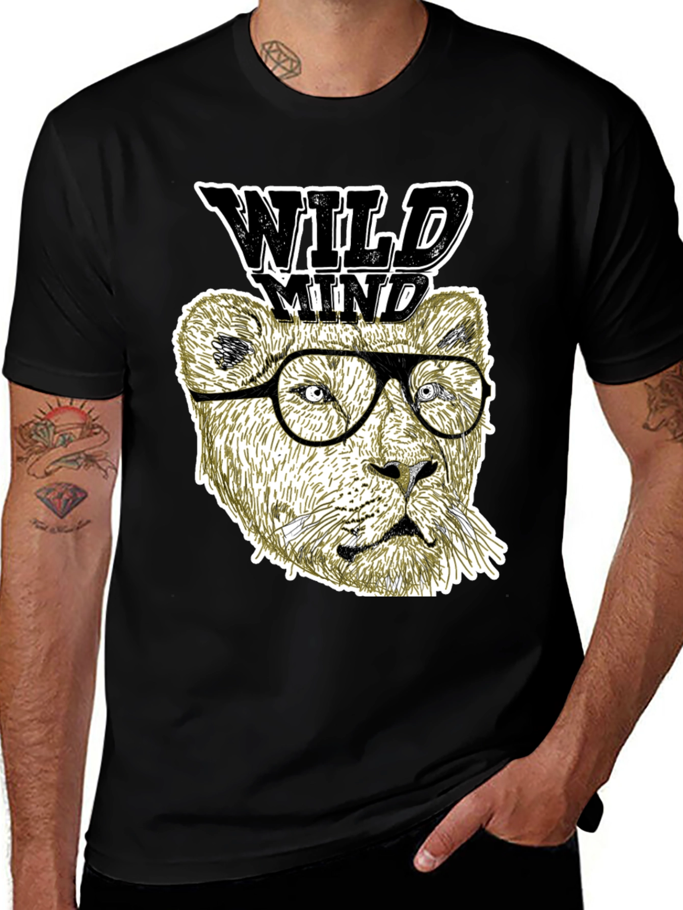 Variant 21 of Wild Mind Lion Graphic Tee - Black