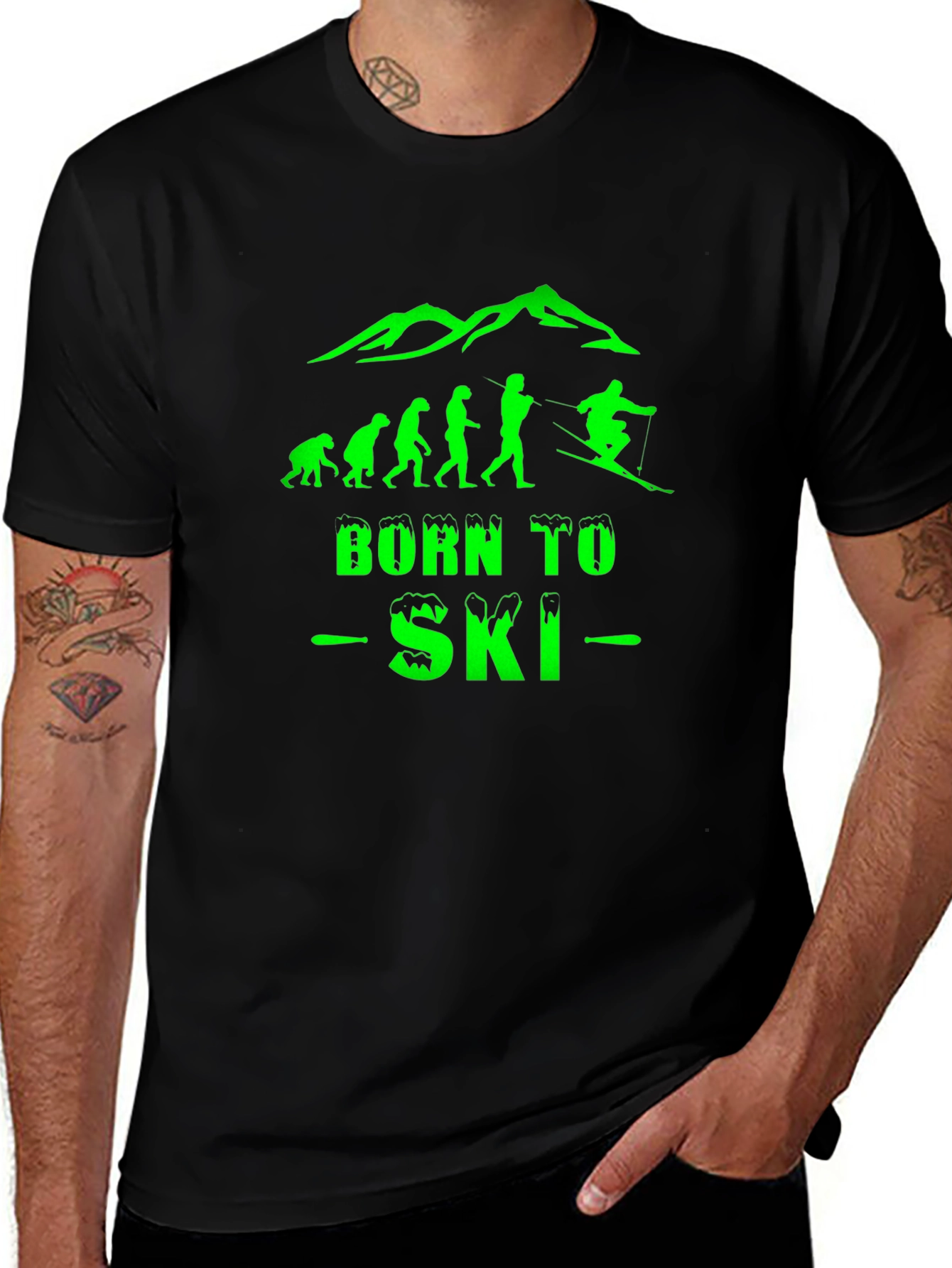 Variant 6 of Born To Ski Evolution T-Shirt - Black