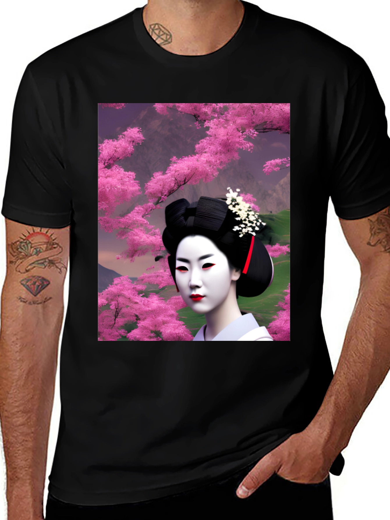 Variant 27 of Geisha Cherry Blossom Graphic Tee