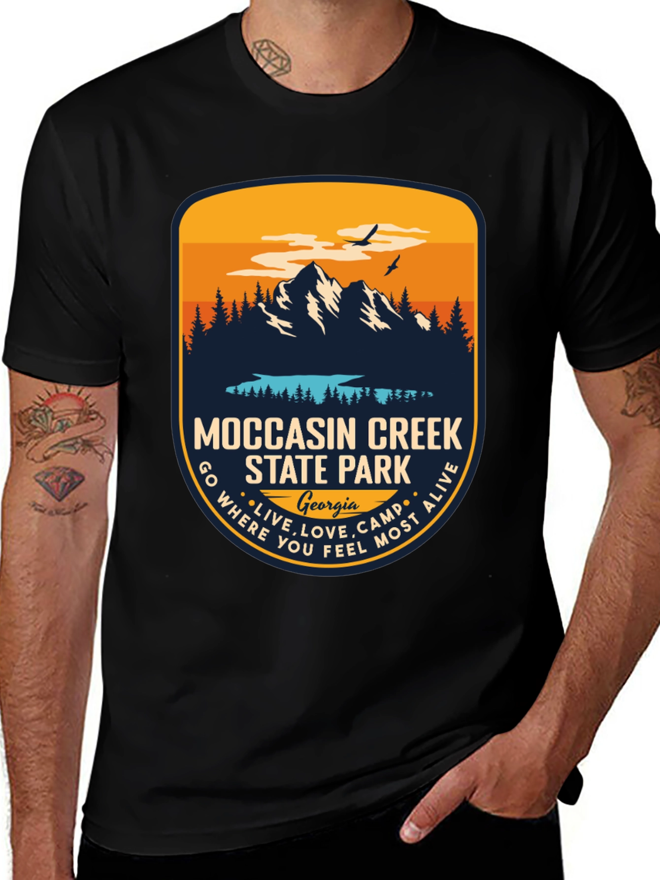 Variant 8 of Moccasin Creek State Park T-Shirt - Georgia Nature Tee