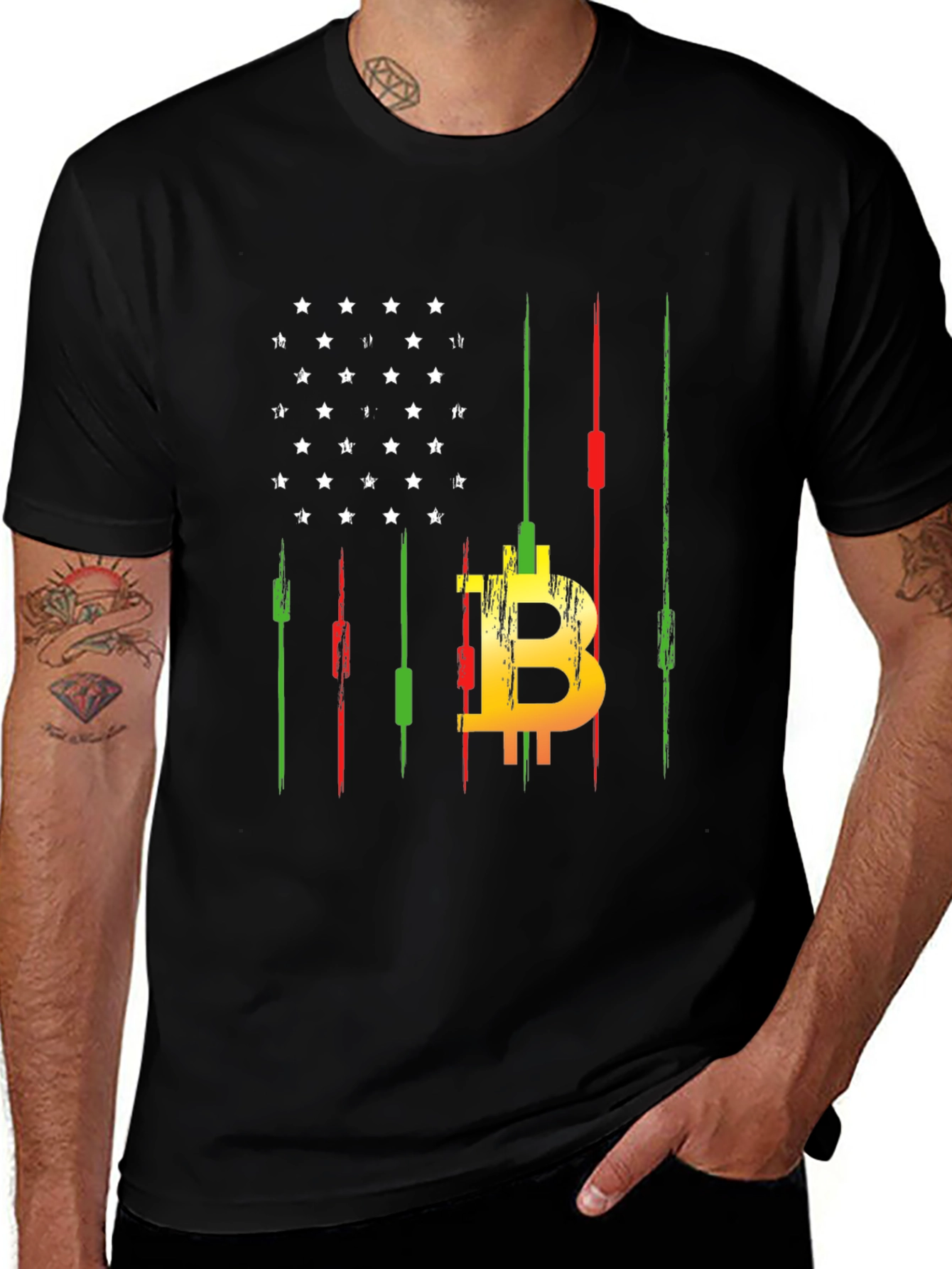 Variant 13 of Bitcoin American Flag T-Shirt