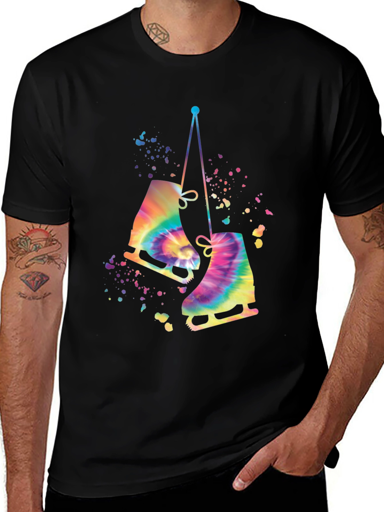 Variant 15 of Tie-Dye Ice Skates Graphic Tee