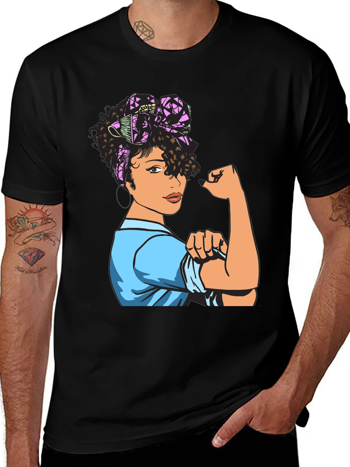 Variant 23 of Black Rosie the Riveter Women Empowerment T-Shirt