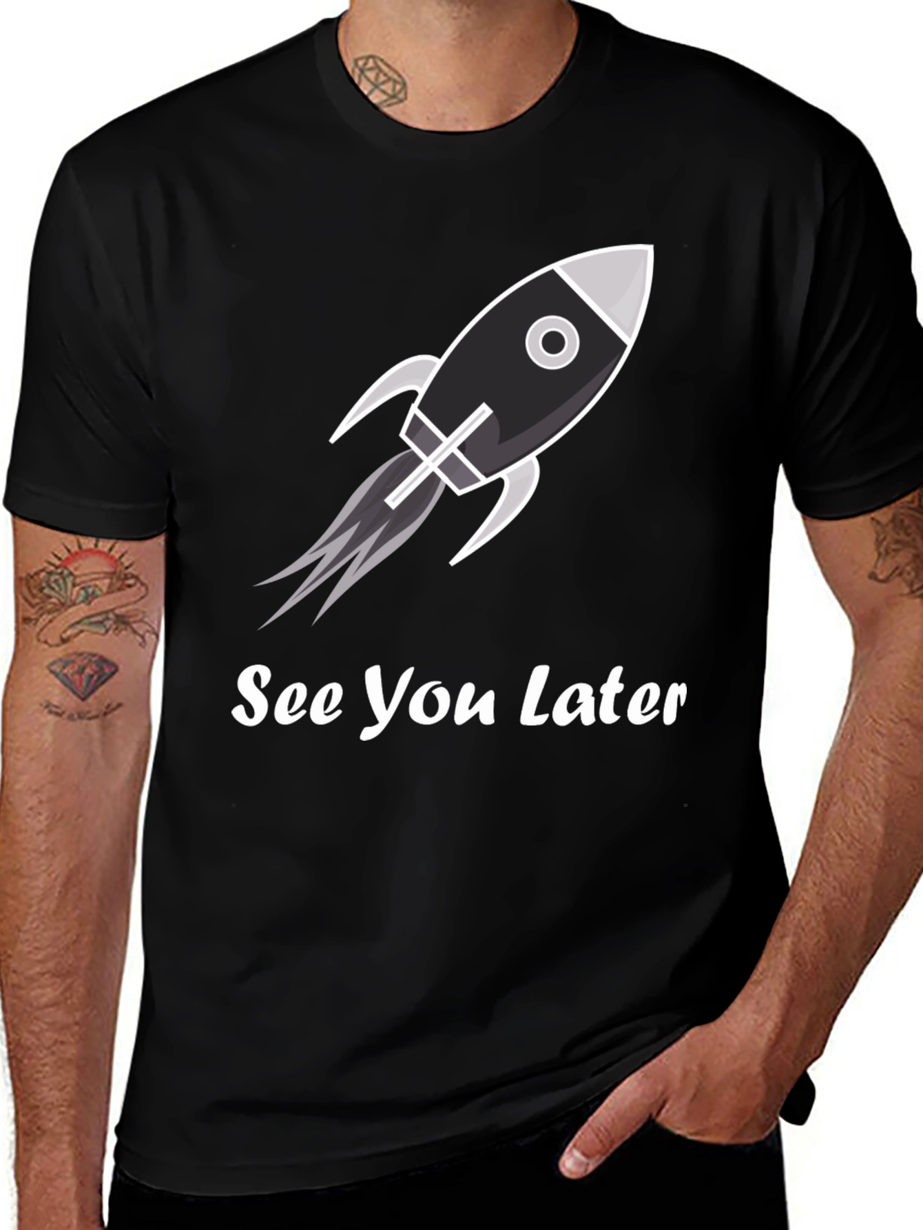 Variant 27 of Rocket 'See You Later' Black T-Shirt