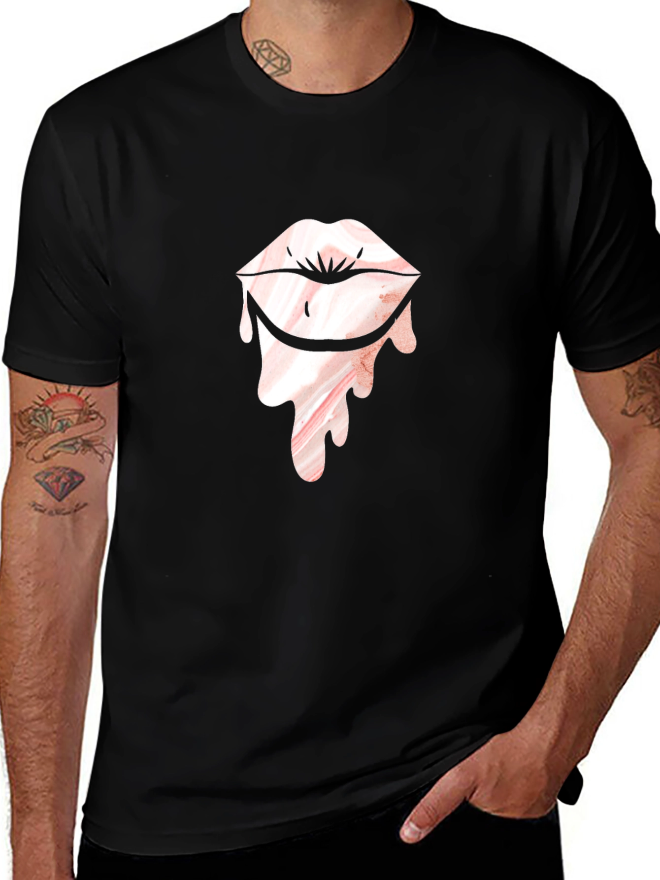 Variant 21 of Lip Drip Graphic T-Shirt - Unique Design