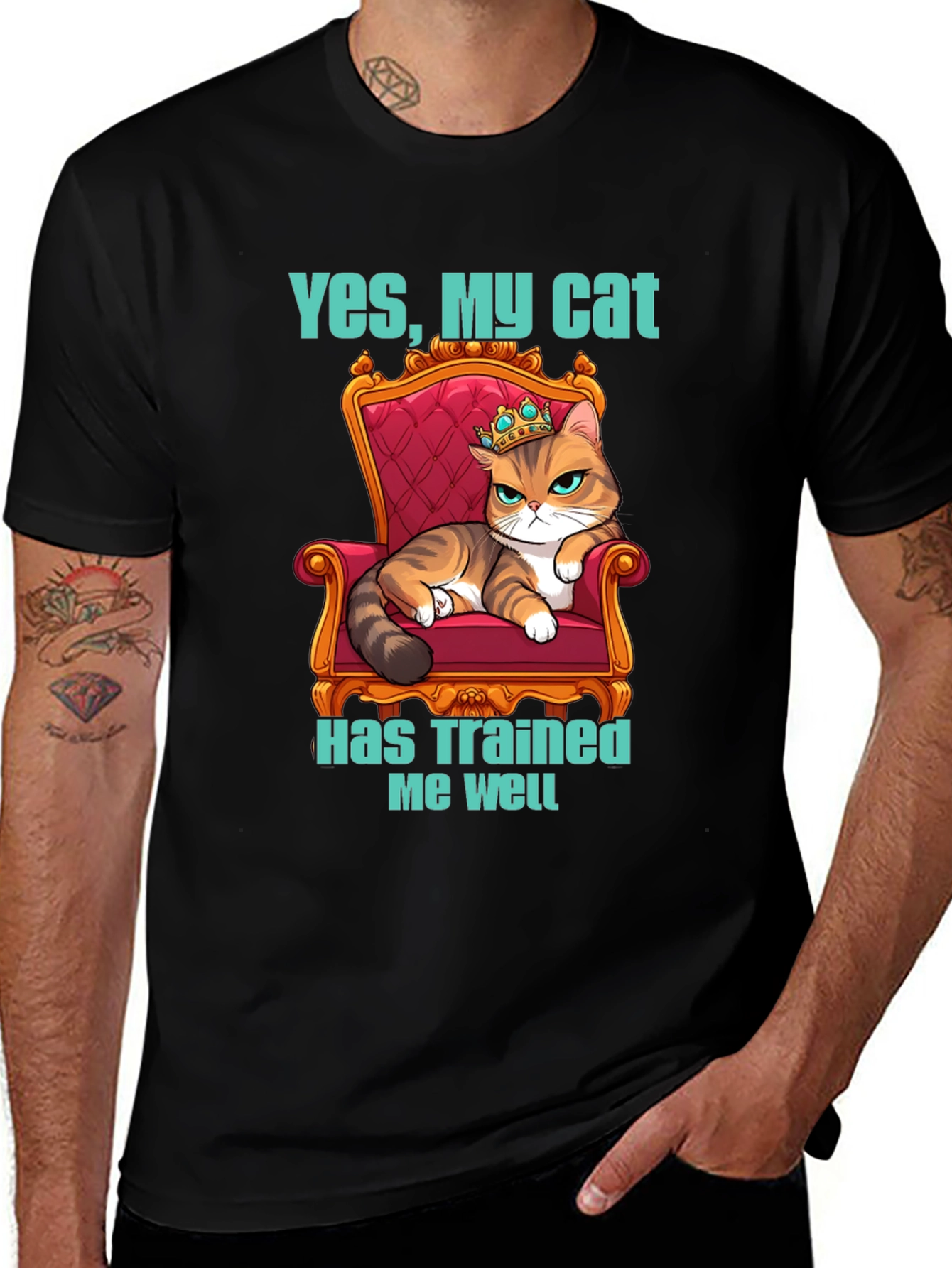 Variant 5 of Funny Cat T-Shirt - "Yes, My Cat Has Trained Me Well"