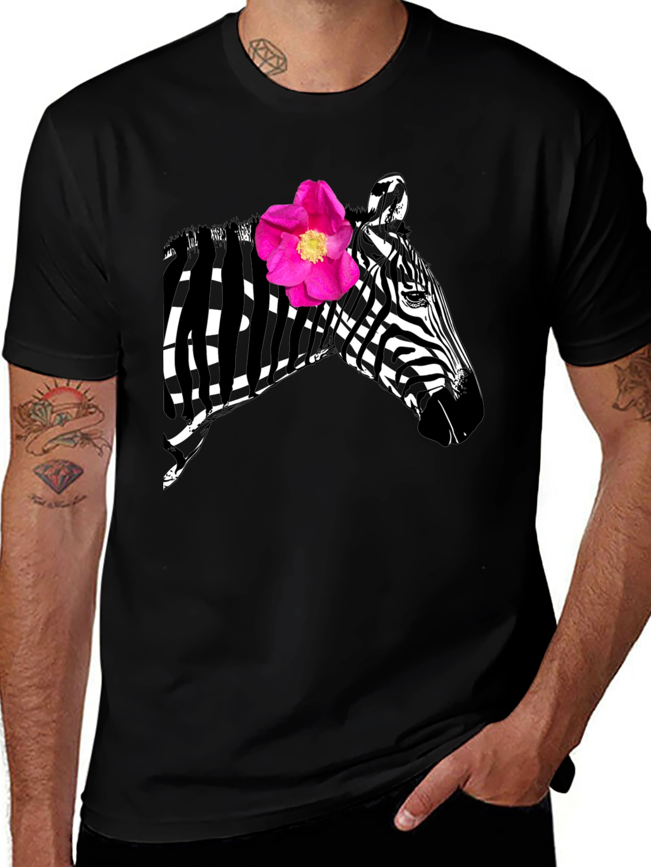 Variant 29 of Zebra Flower Graphic Tee