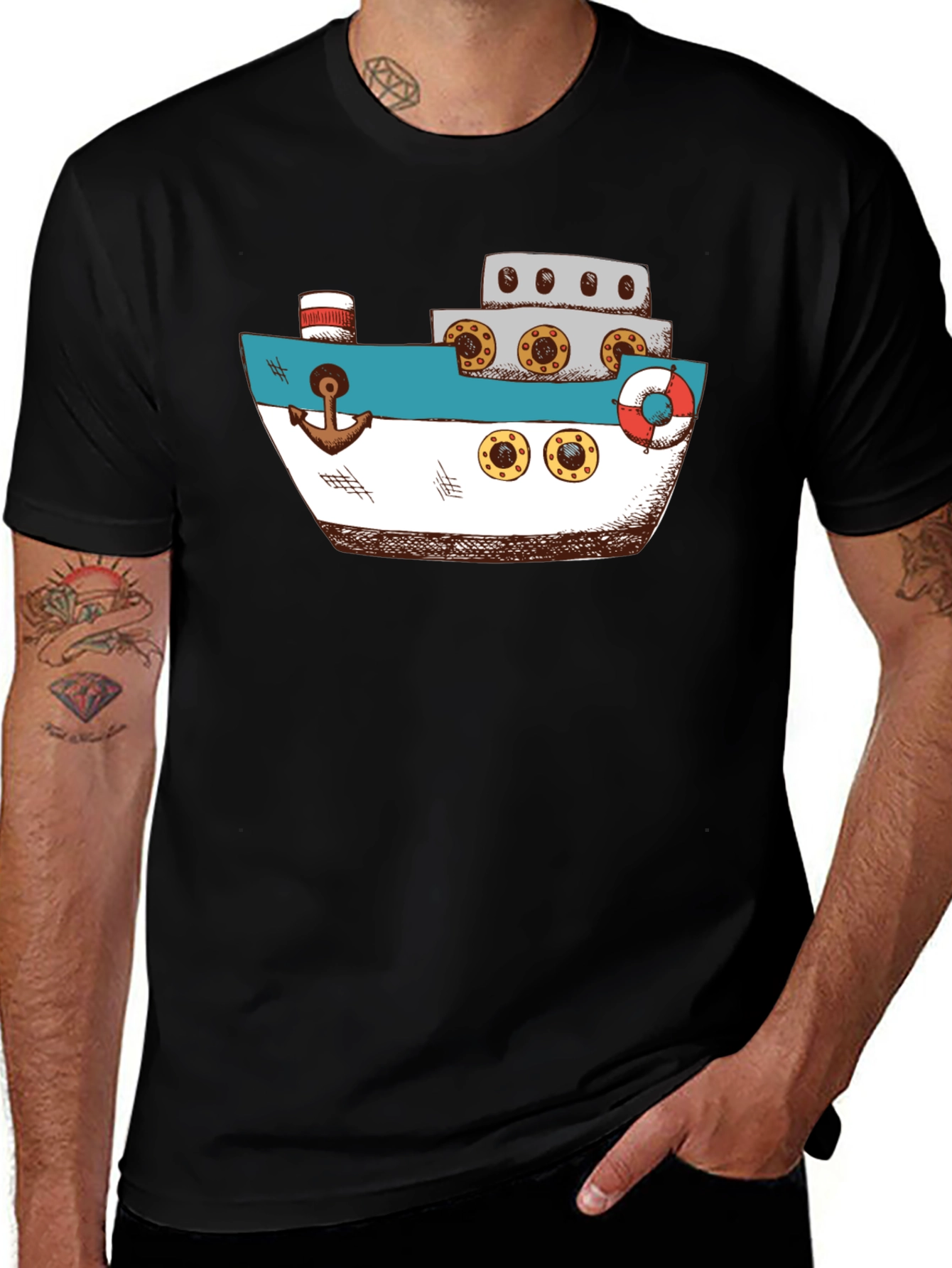 Variant 19 of Nautical Ship Graphic T-Shirt