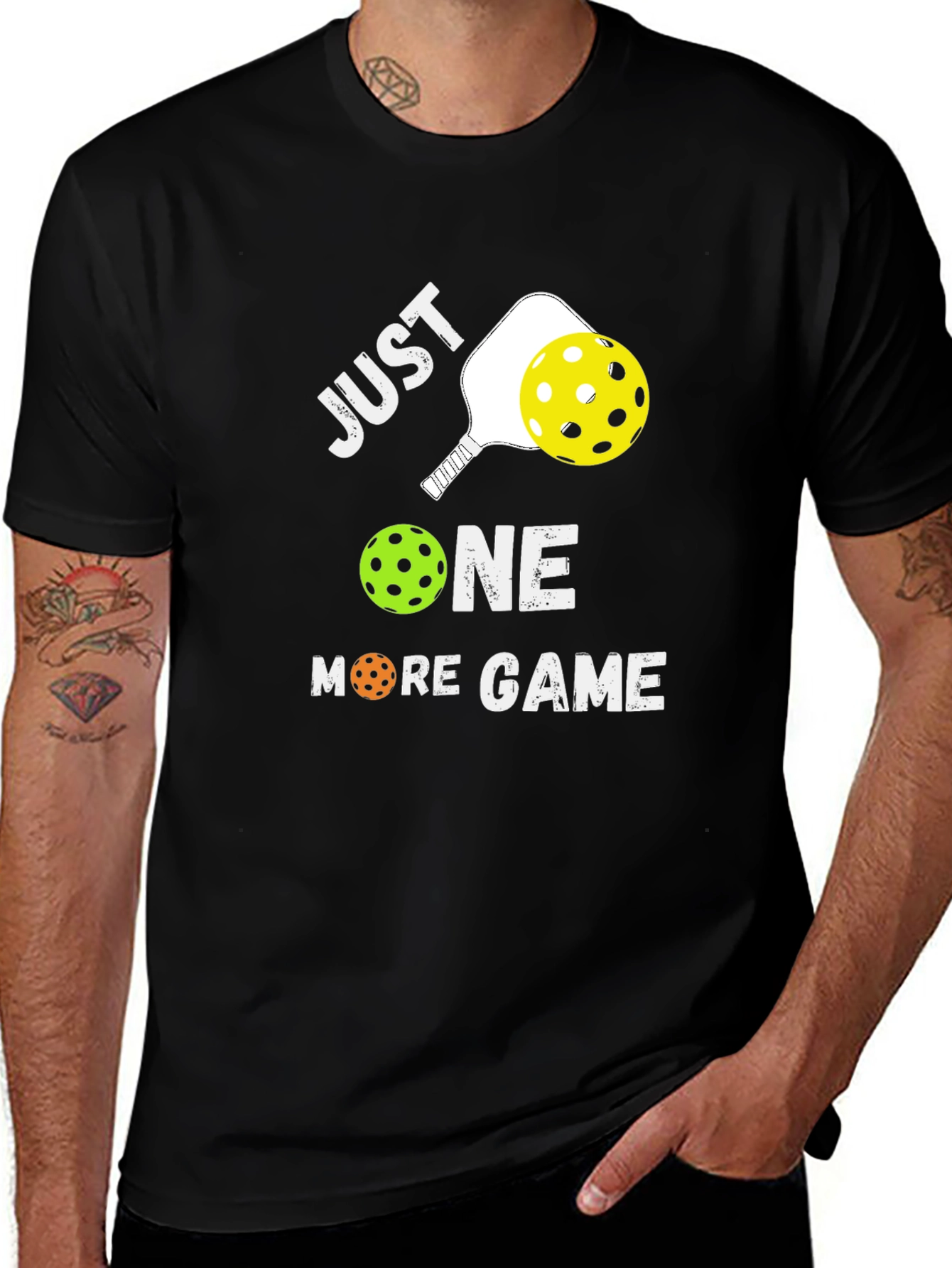 Variant 18 of Just One More Game Pickleball Graphic Tee