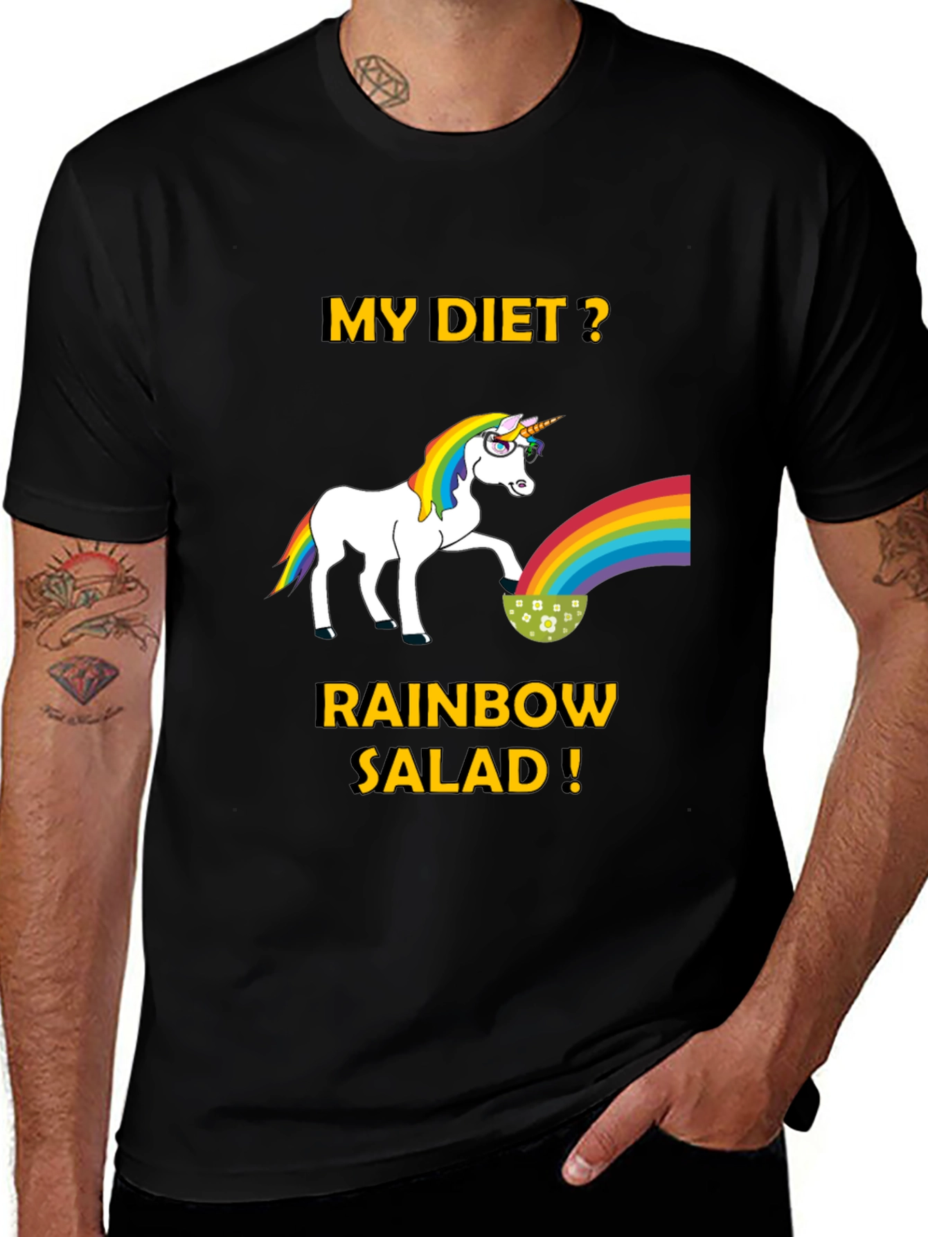 Variant 30 of Unicorn Rainbow Salad Diet T-Shirt