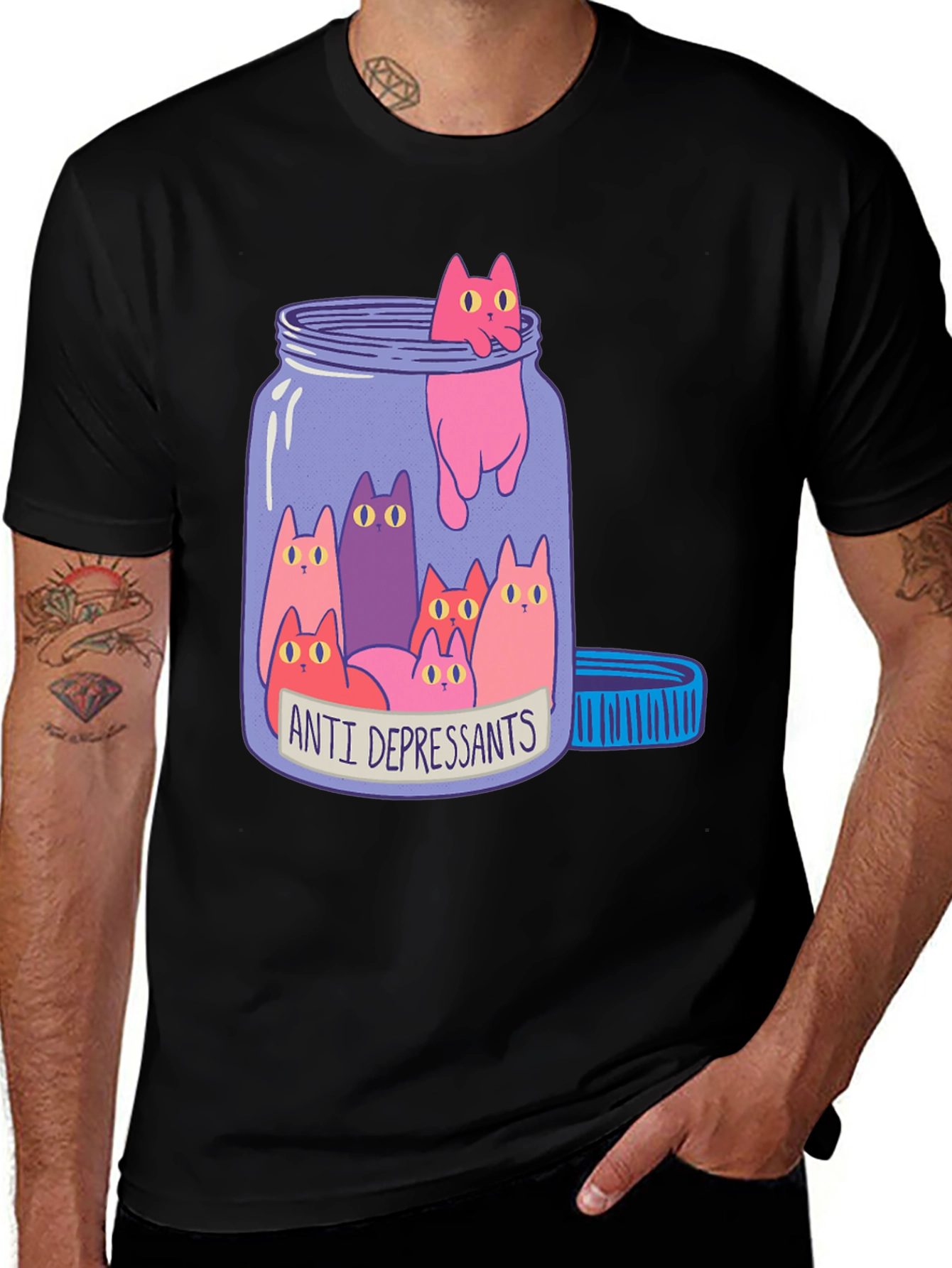 Variant 5 of Anti-Depressant Cat T-Shirt