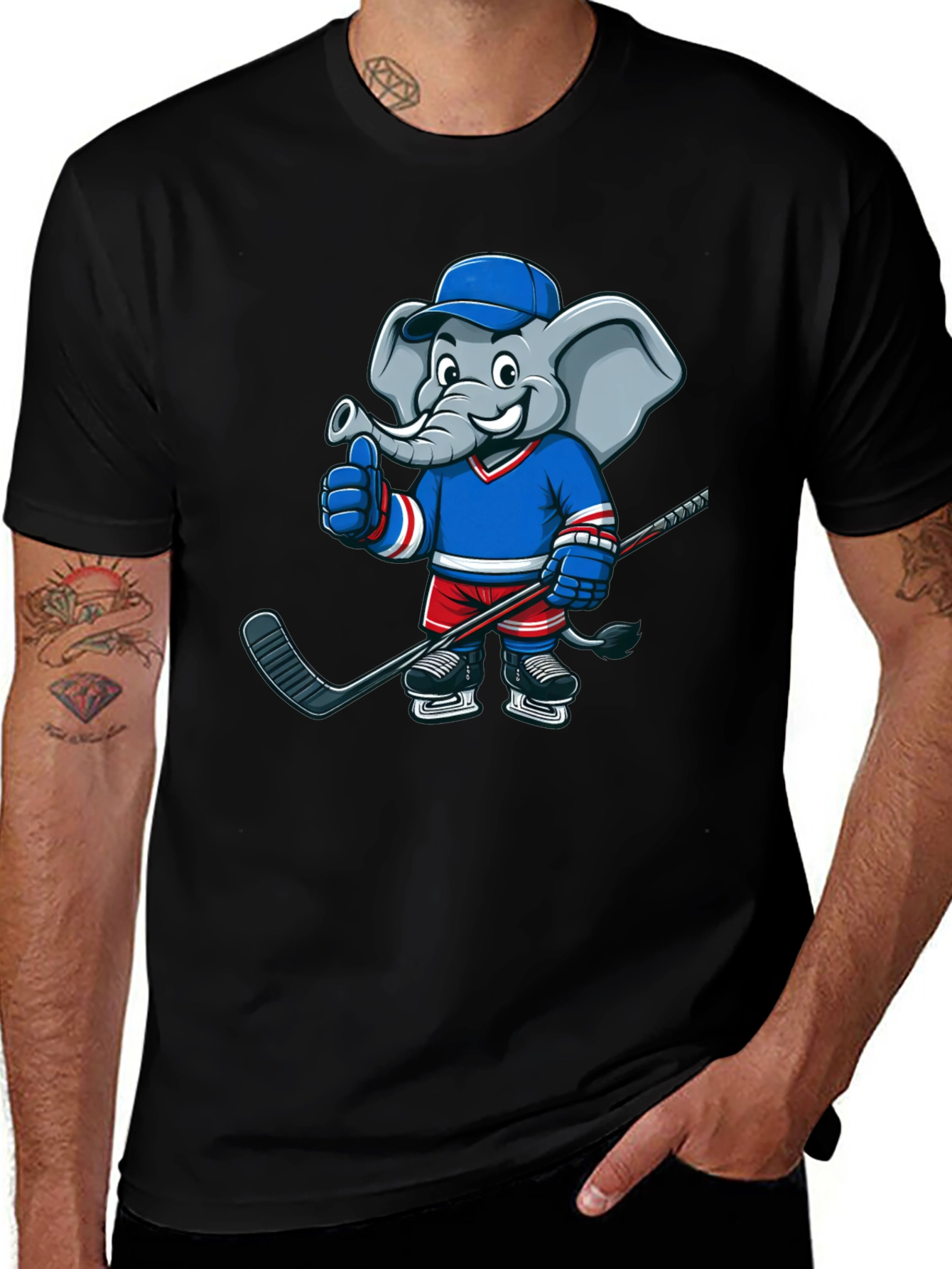 Variant 12 of Elephant Hockey Fan T-Shirt