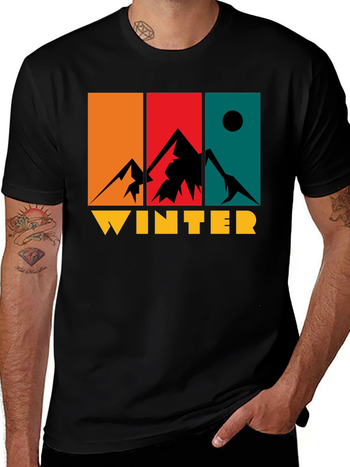 Variant 19 of Winter Mountain Graphic Tee - Retro Style