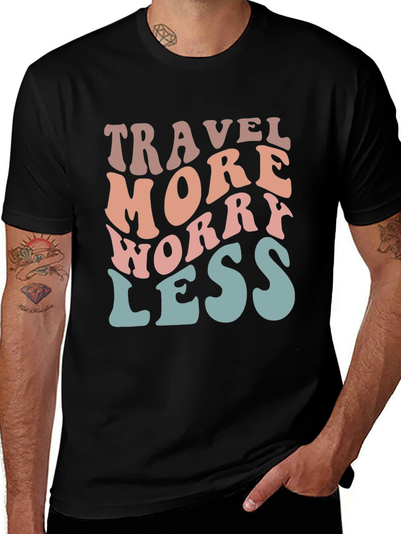Variant 24 of Travel More Worry Less Graphic Tee