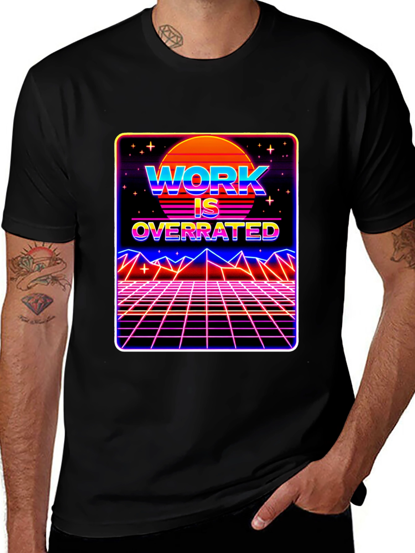 Variant 3 of Work is Overrated Retro T-Shirt