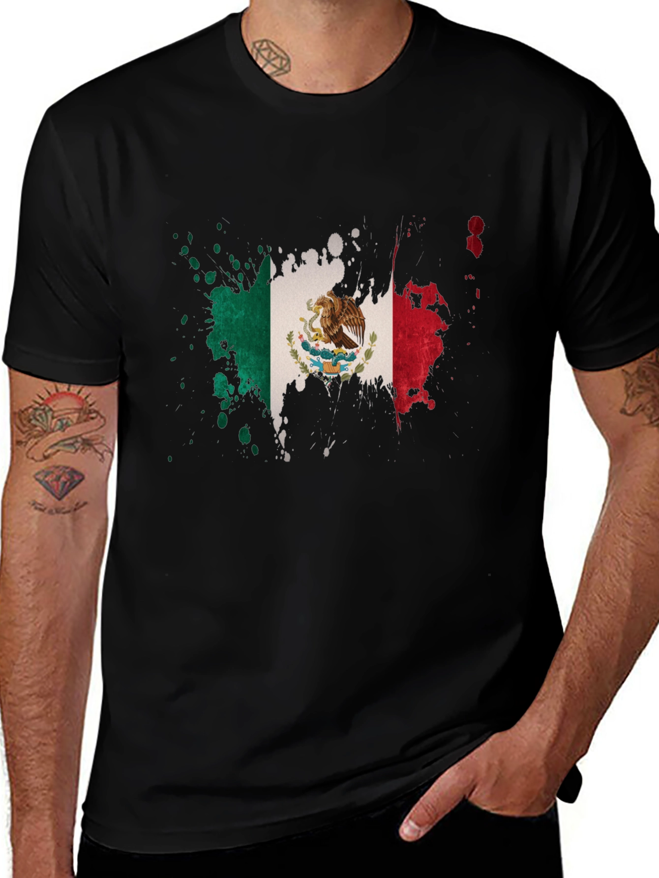 Mexican Flag Splatter T-Shirt