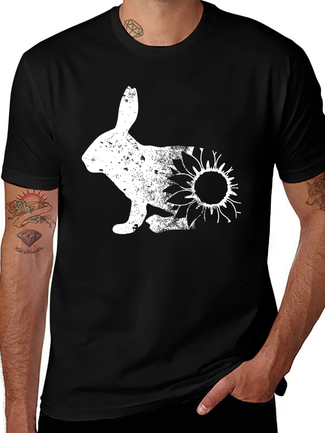 Variant 20 of Rabbit Sunflower Graphic Tee