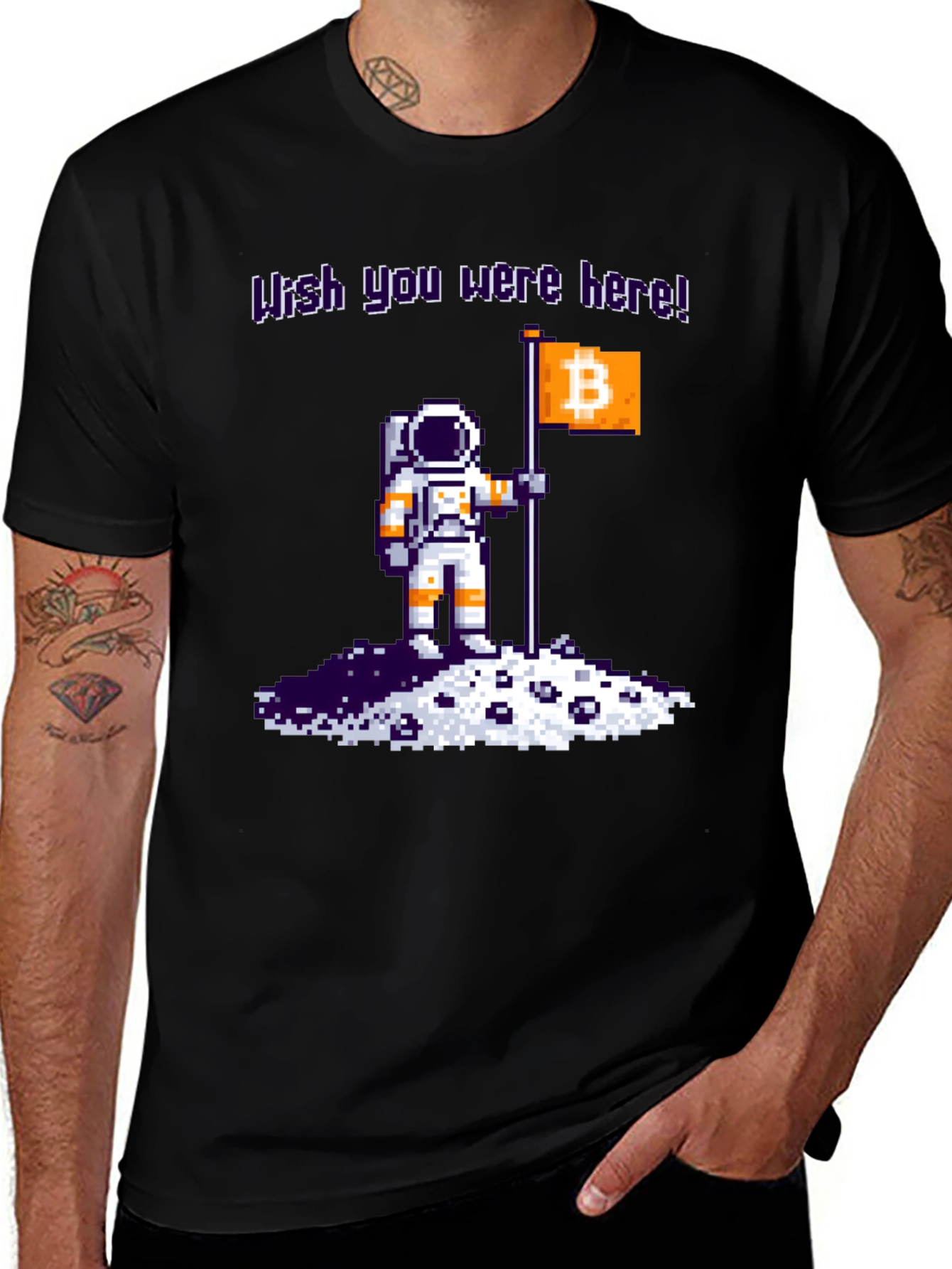 Bitcoin Astronaut T-Shirt - Wish You Were Here