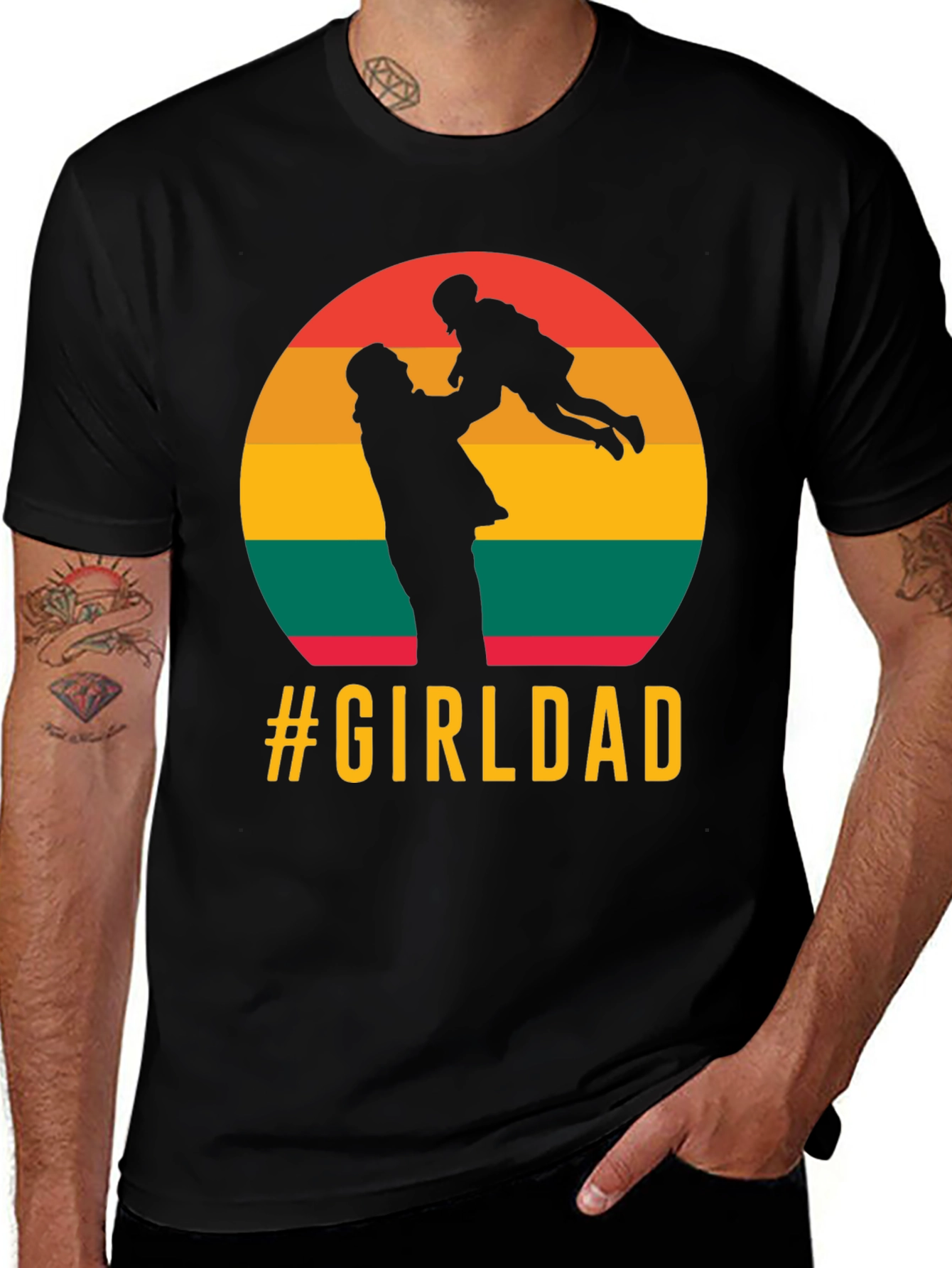 #GirlDad T-Shirt - Father Daughter Silhouette Tee