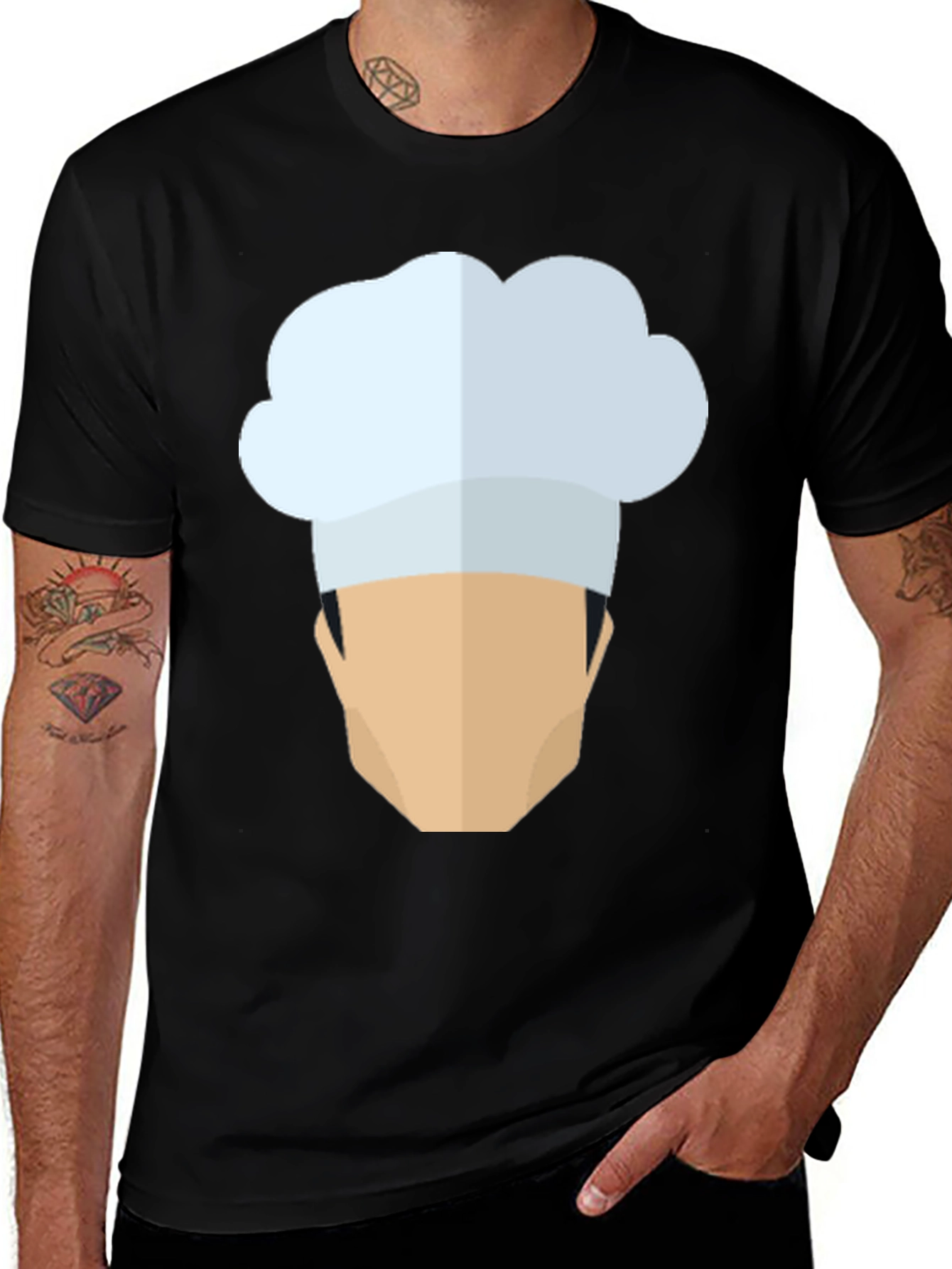 Variant 6 of Chef Graphic Print Black T-Shirt