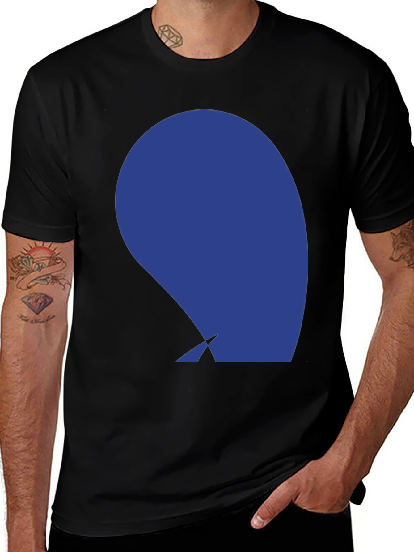Variant 16 of Abstract Blue Graphic Print Black T-Shirt