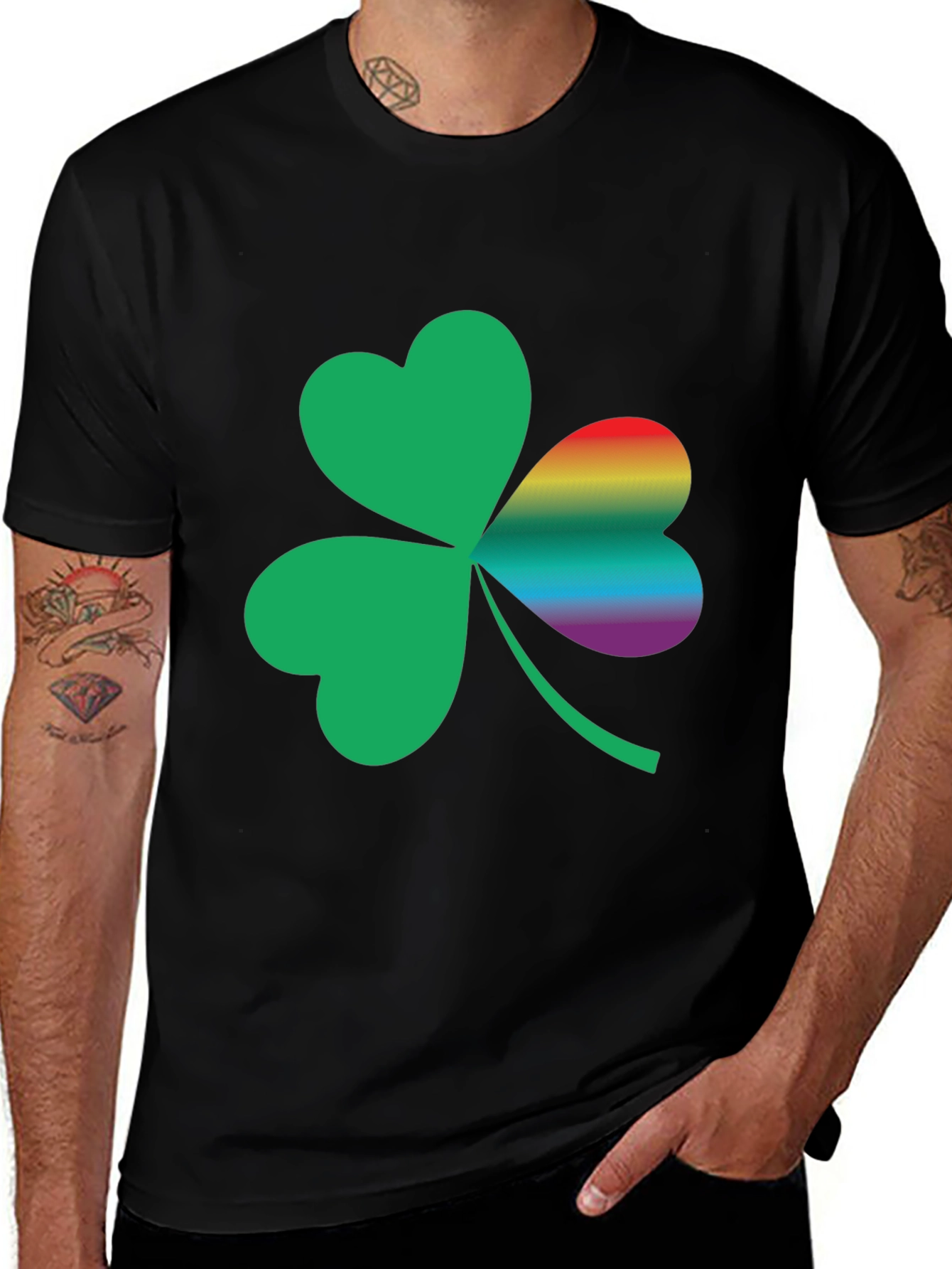 Variant 15 of Lucky Shamrock Rainbow Pride T-Shirt