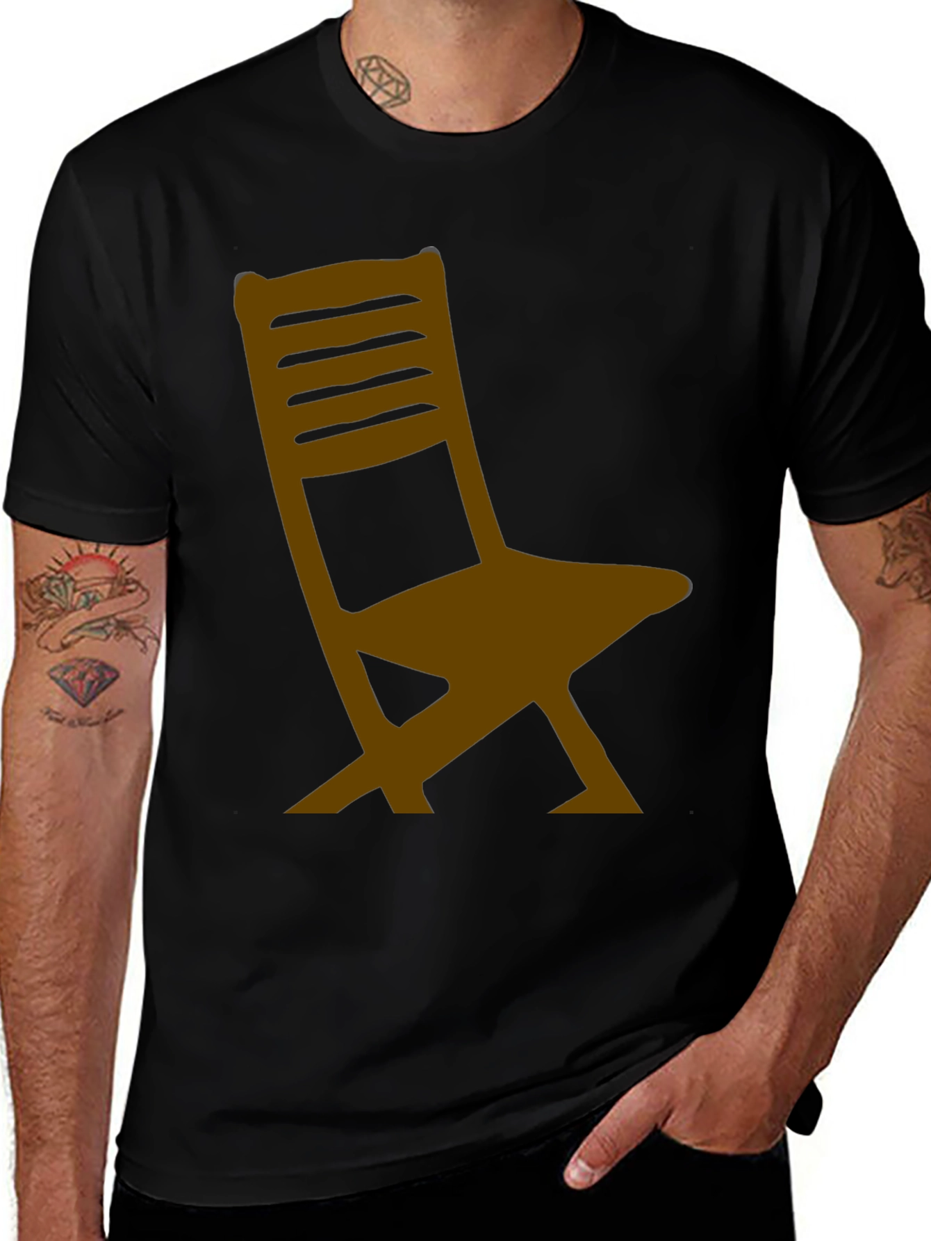 Variant 19 of Chair Graphic Black T-Shirt - Relaxed Fit