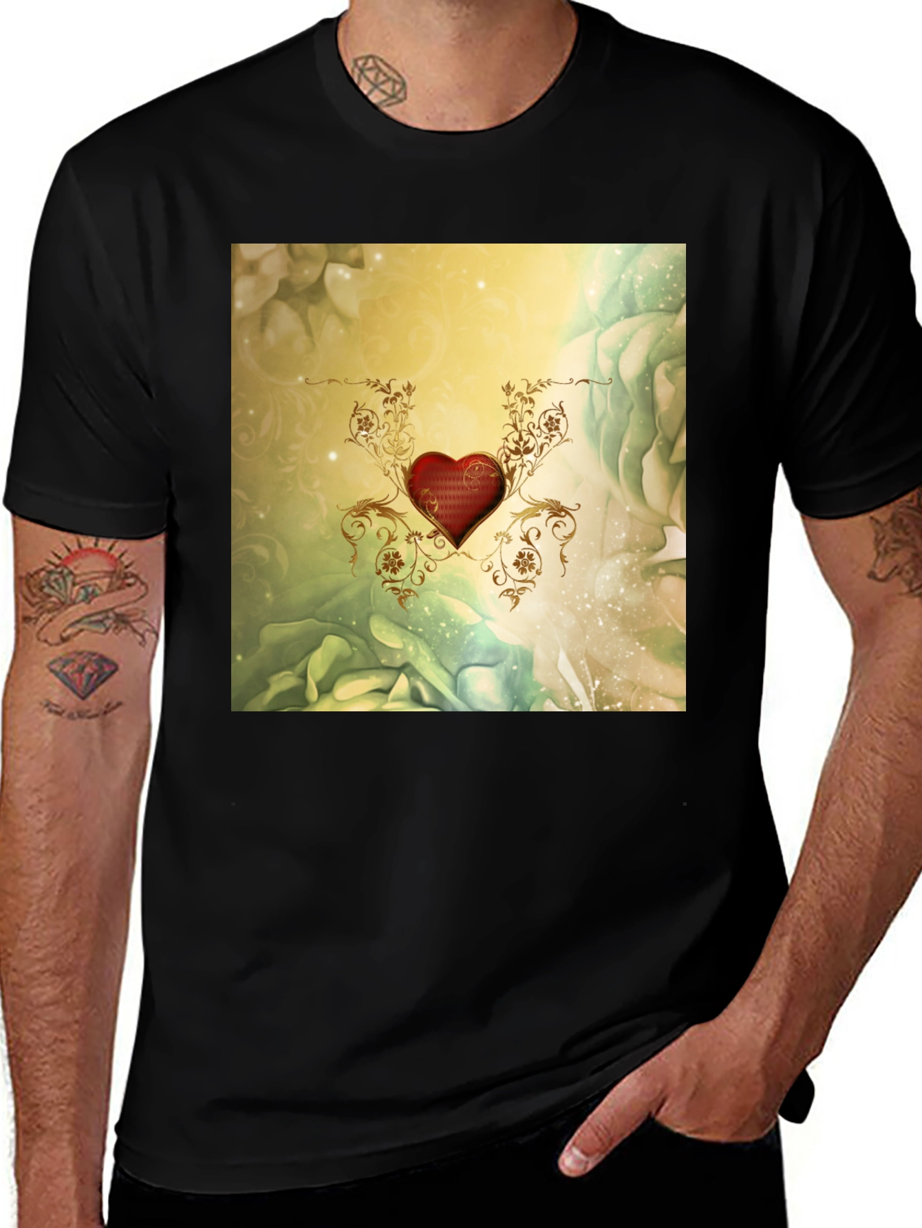 Variant 21 of Elegant Heart Floral T-Shirt