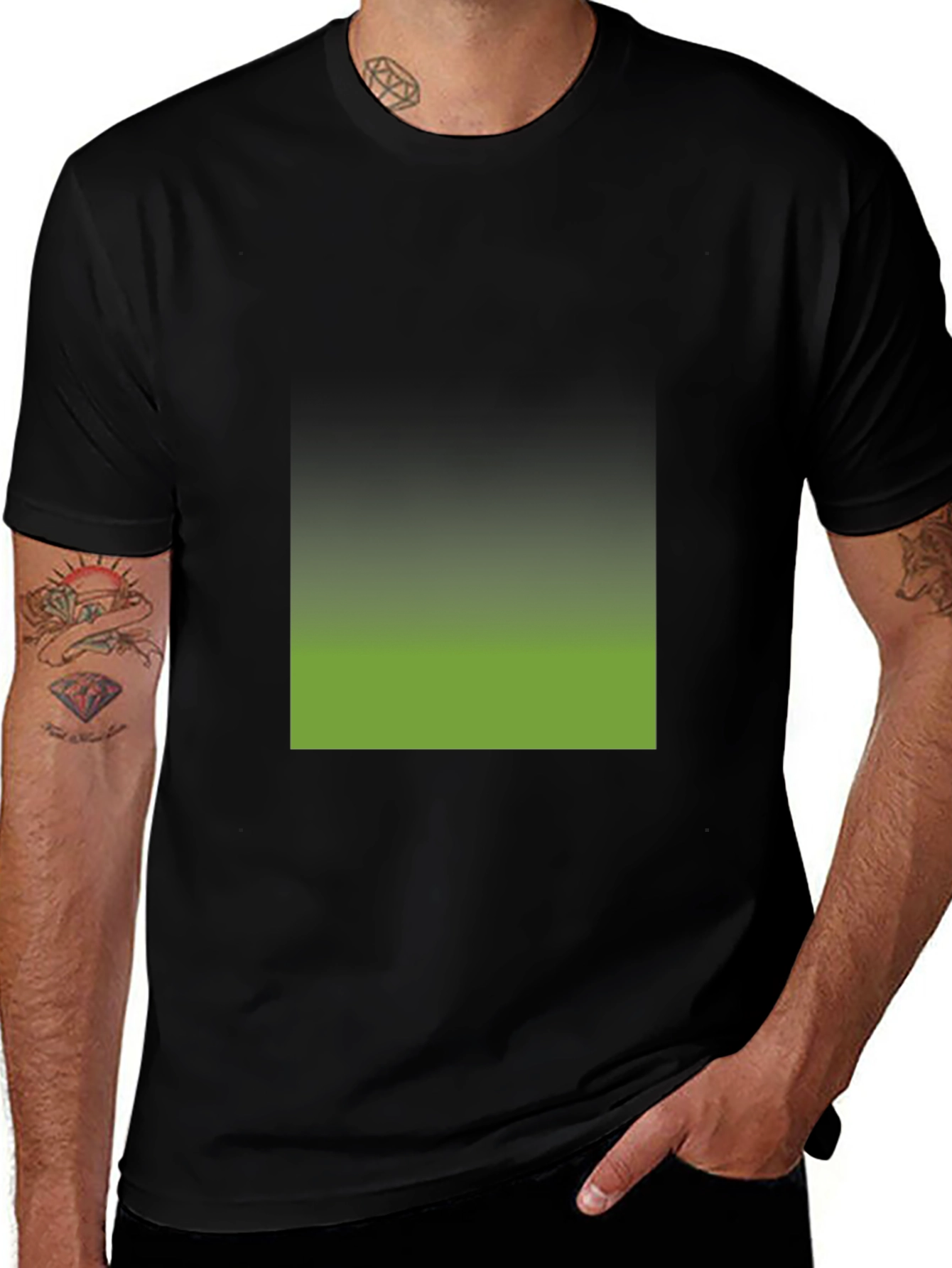 Variant 9 of Black T-Shirt with Gradient Square Design