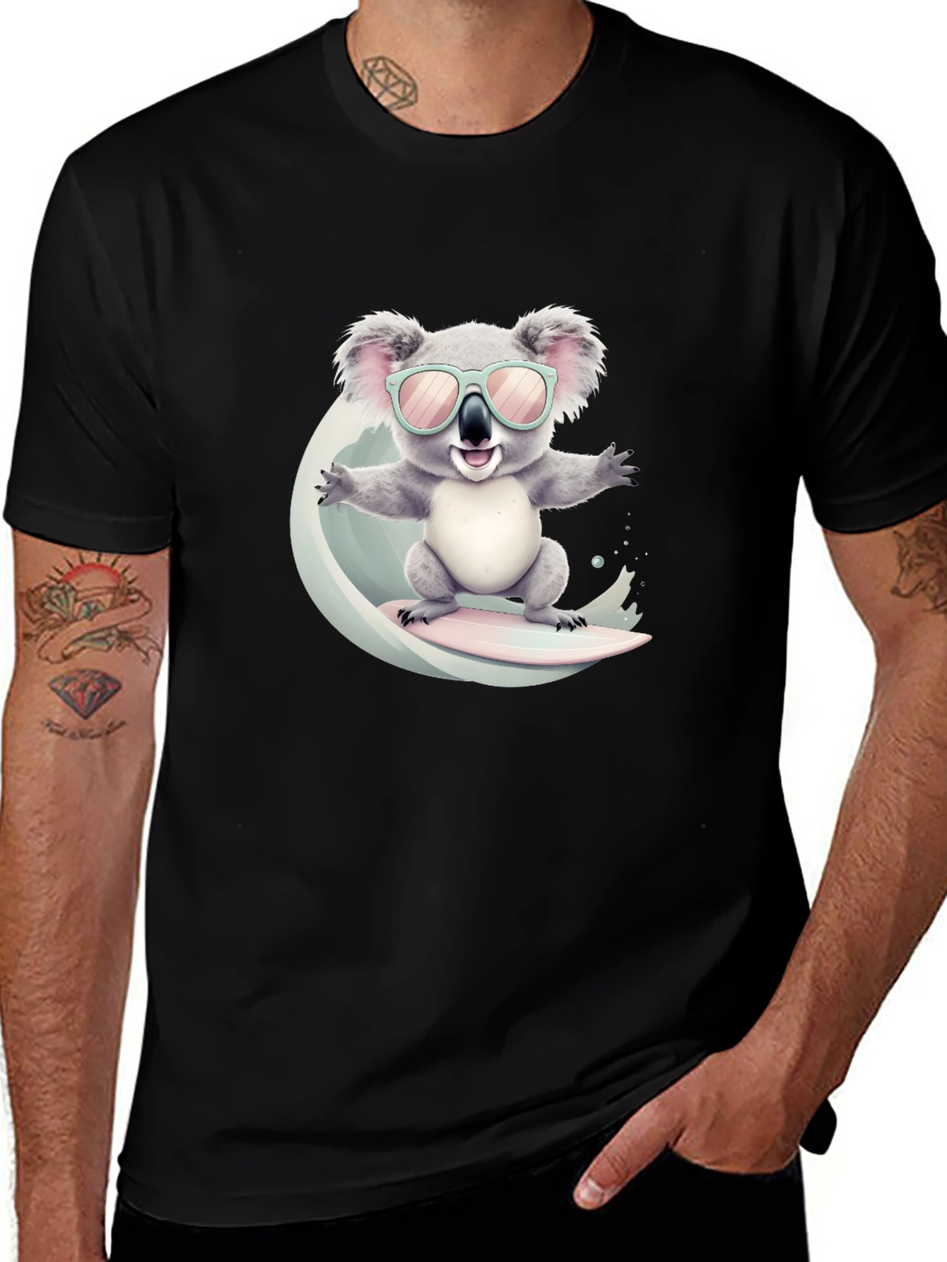 Variant 22 of Cool Koala Surfing Graphic Tee