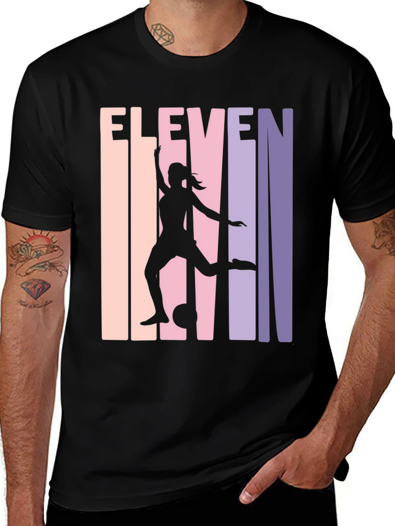 Variant 12 of Eleven Soccer Graphic T-Shirt - Black