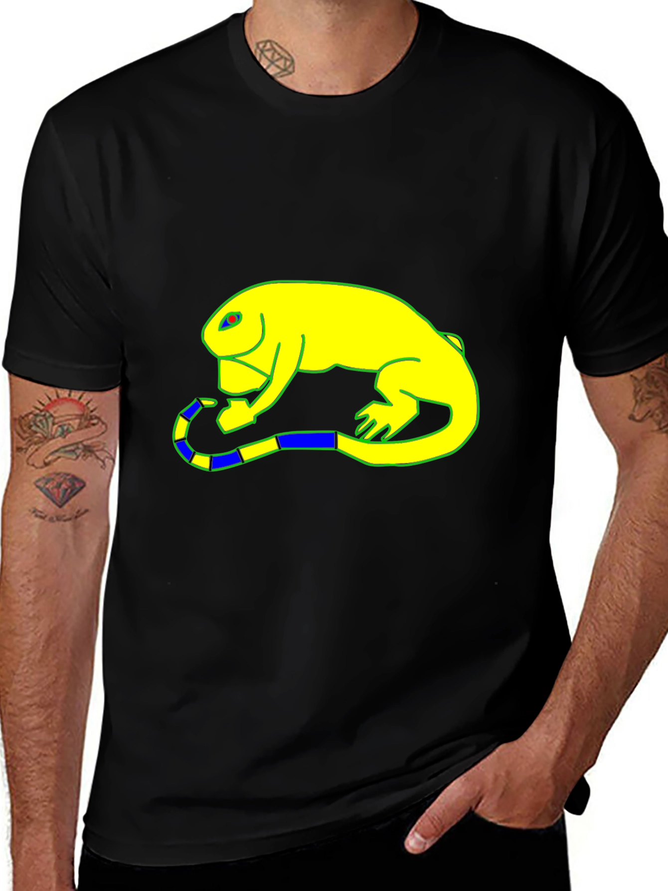Variant 12 of Funky Lizard Graphic Tee - Black