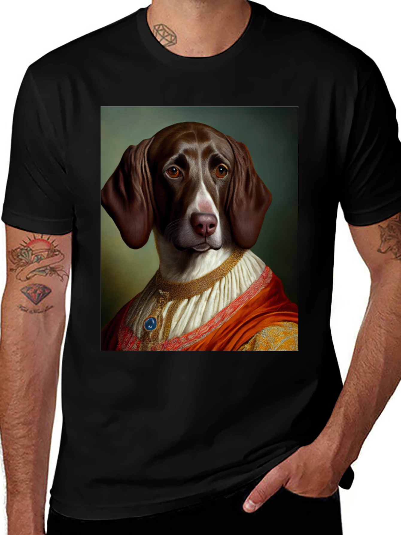 Variant 6 of Regal Dog Portrait T-Shirt
