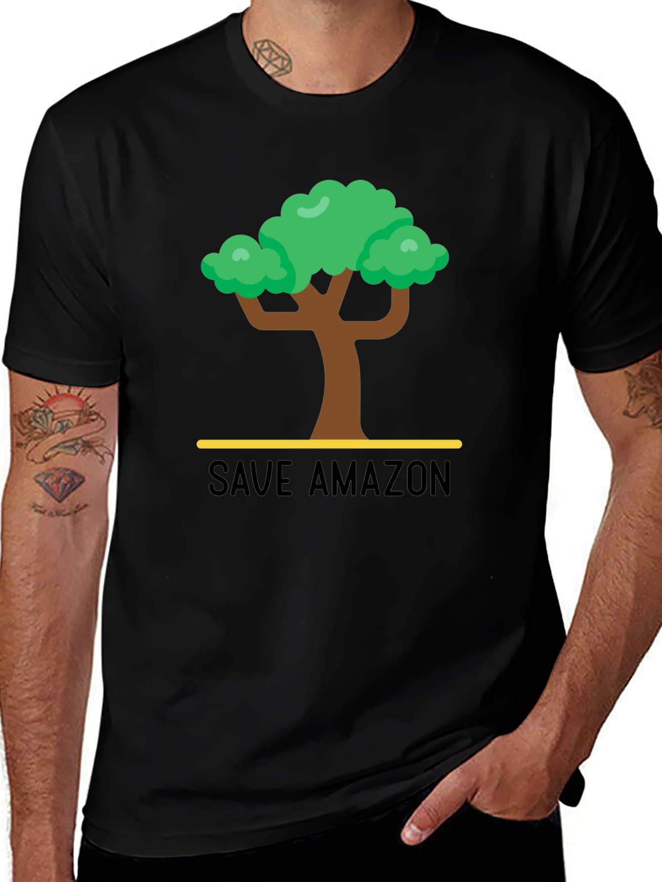 Variant 19 of Save Amazon Graphic T-Shirt - Black