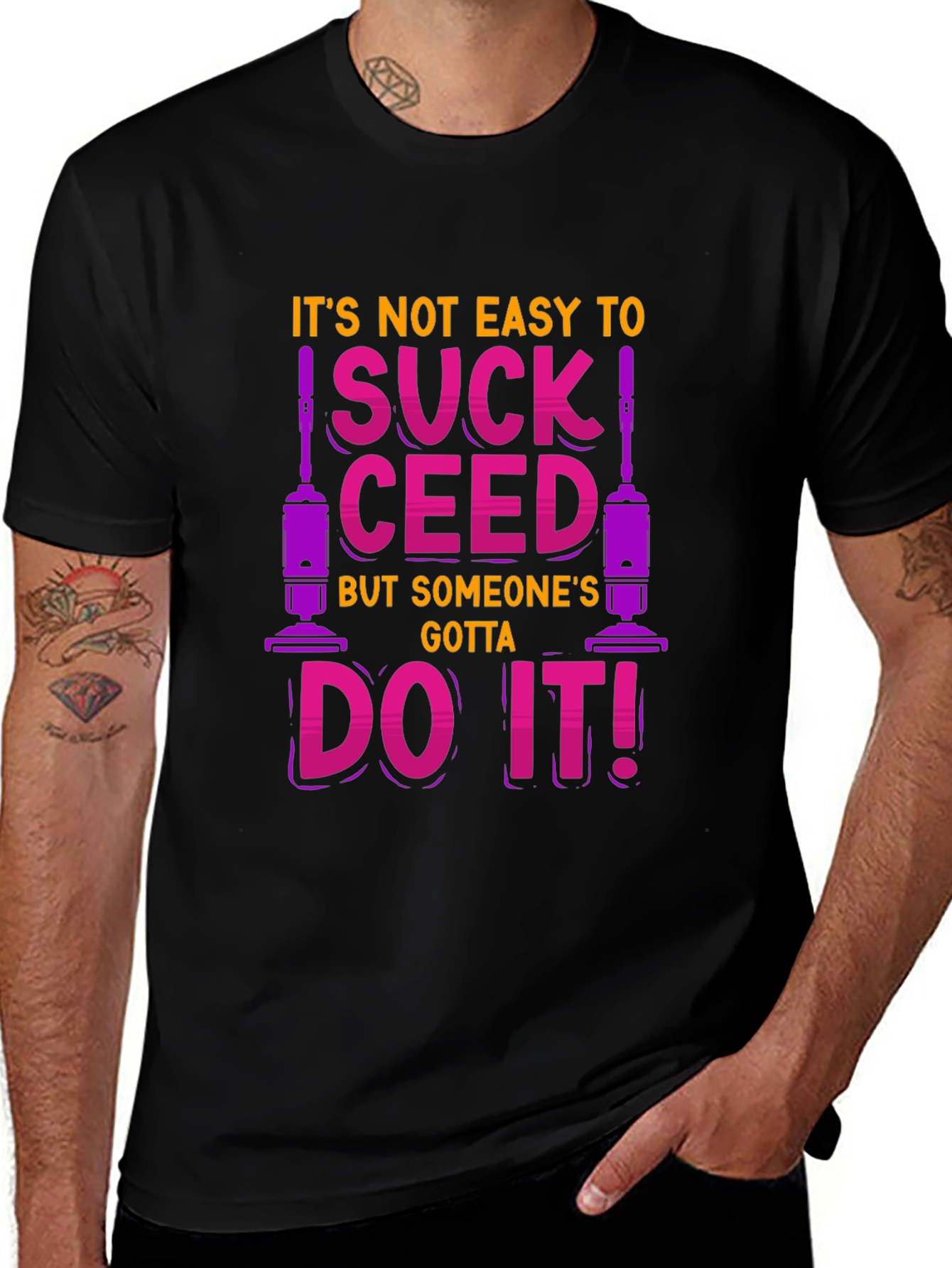 Variant 21 of Funny Vacuuming T-Shirt - SUCK CEED