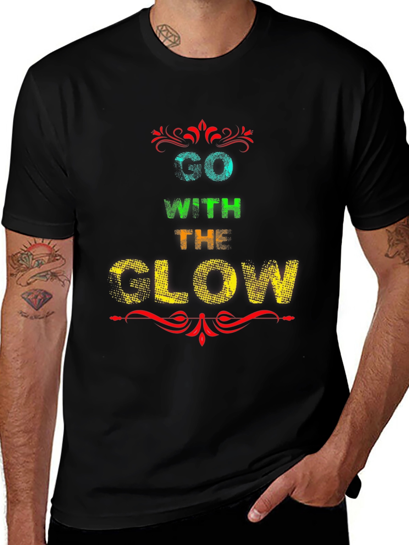 Variant 8 of Go With The Glow Graphic Tee - Black