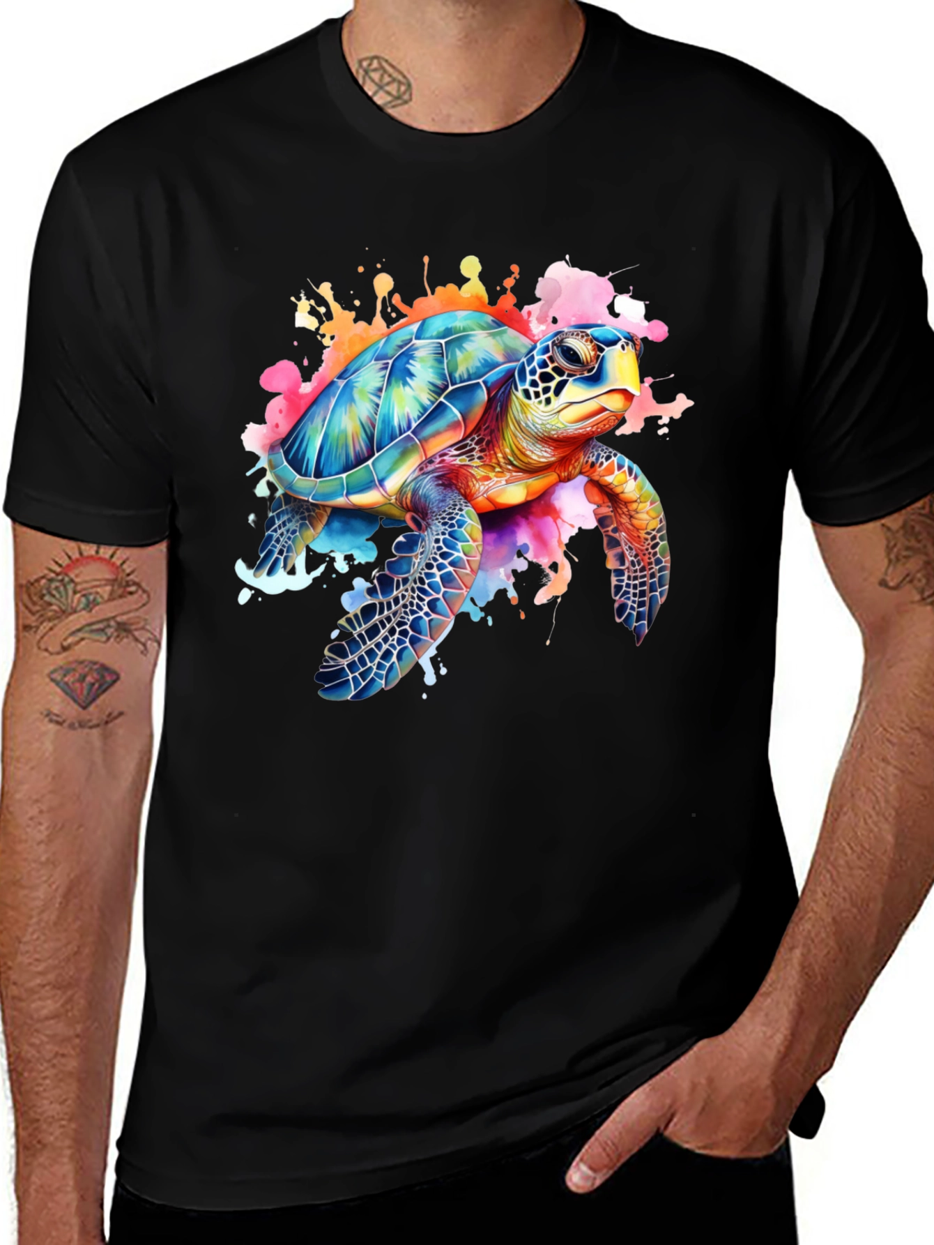 Variant 10 of Watercolor Sea Turtle Graphic Tee