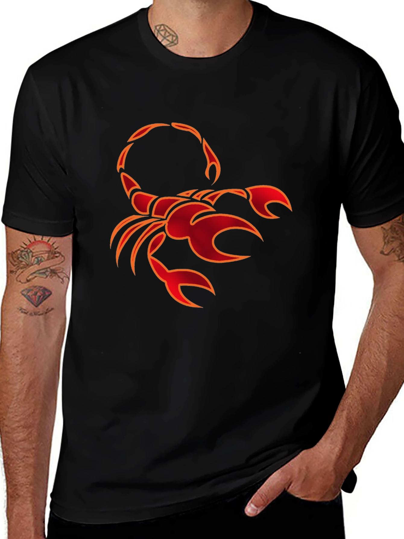 Variant 29 of Bold Scorpion Graphic Tee - Black Cotton Comfort