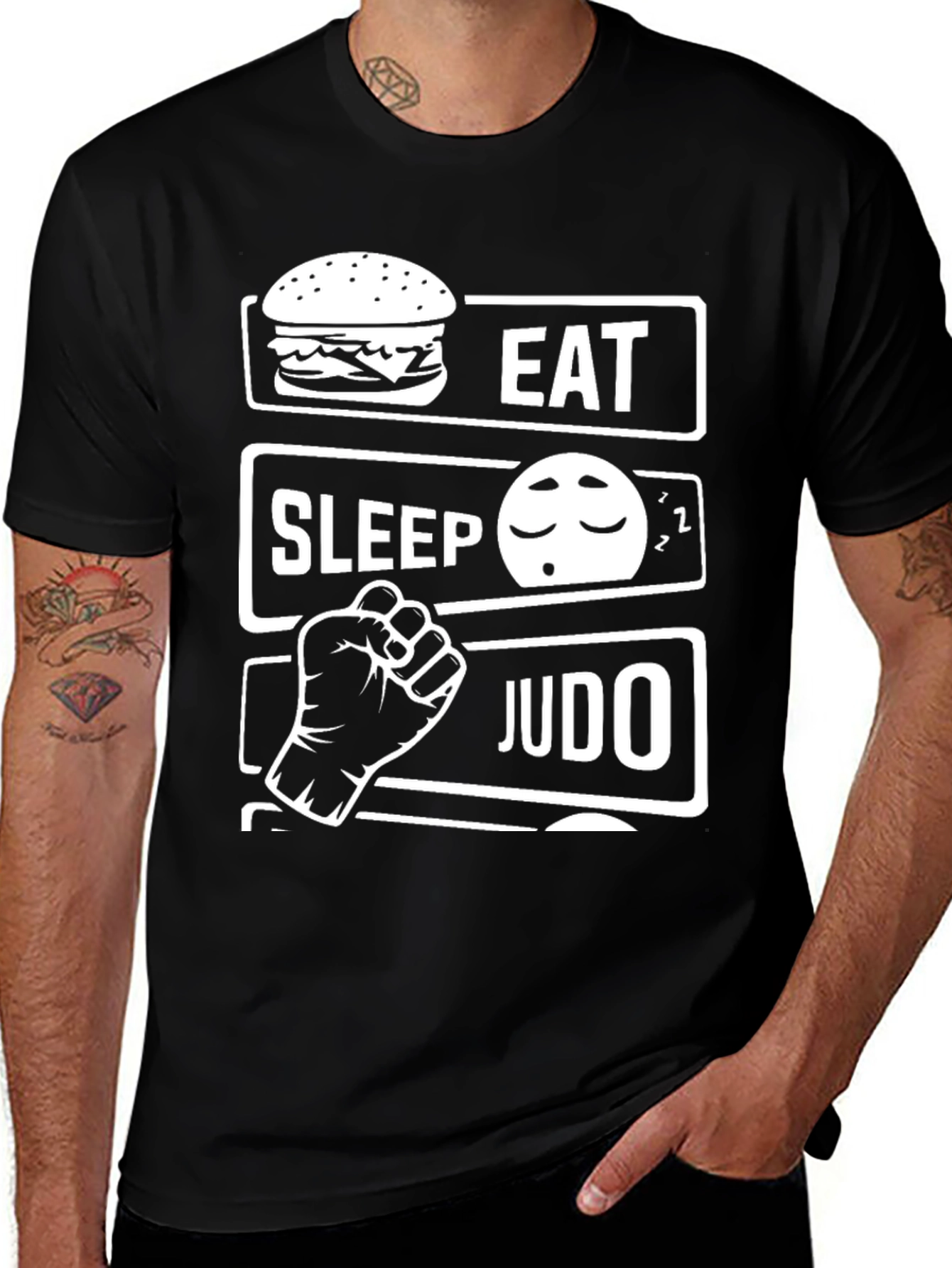 Eat Sleep Judo Black T-Shirt