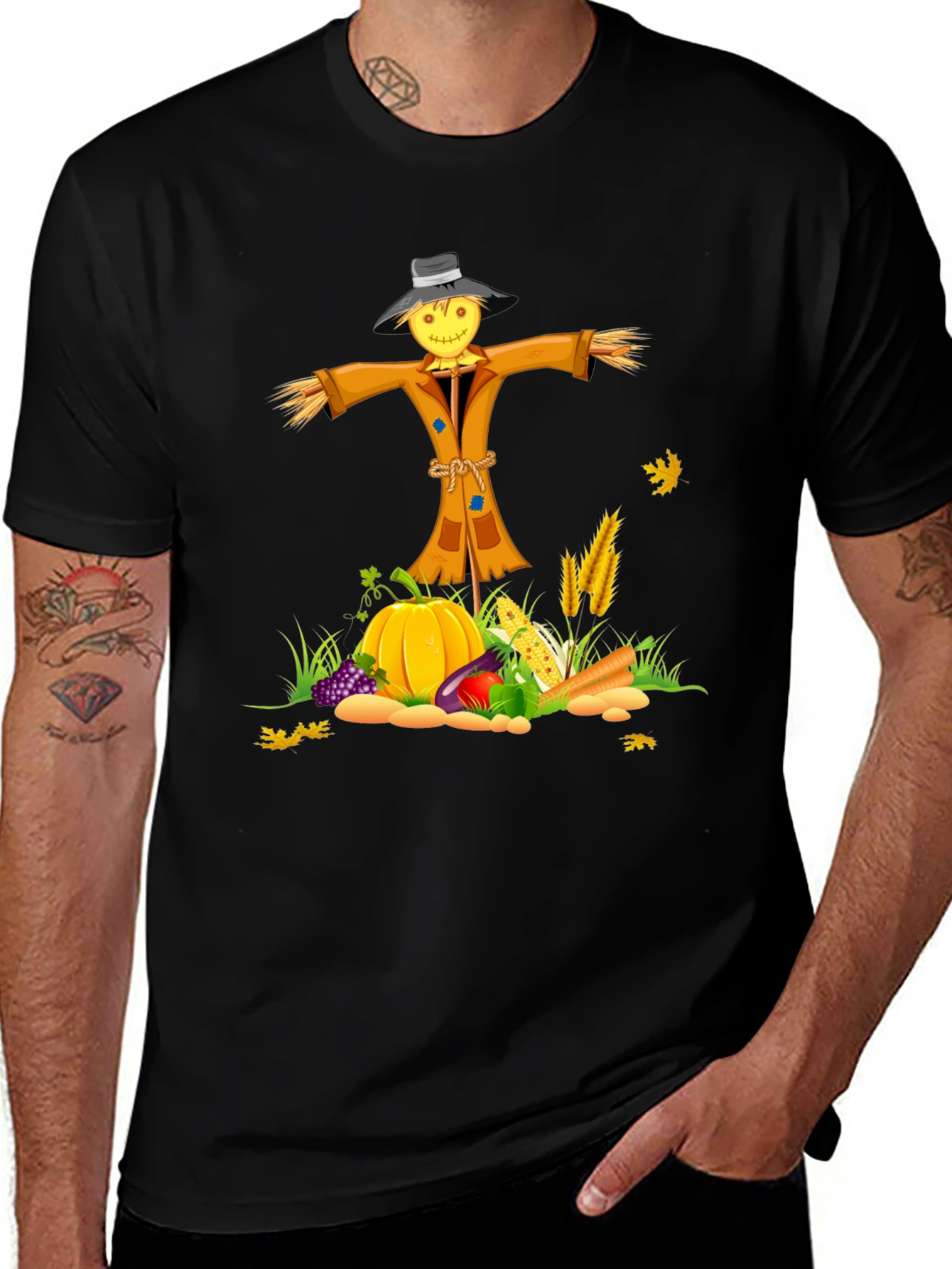 Fall Harvest Scarecrow Graphic Tee