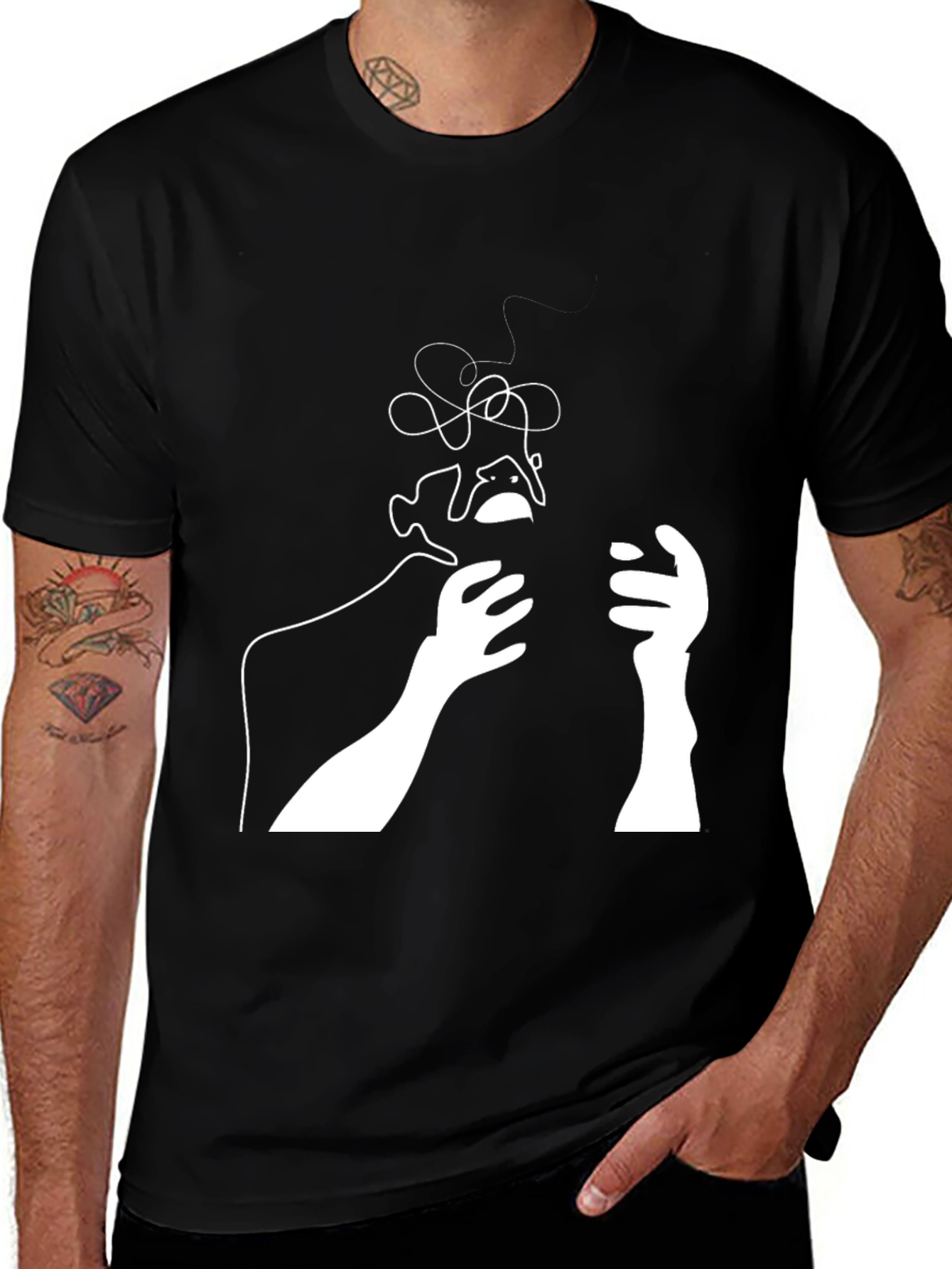 Variant 15 of Abstract Line Art Graphic Tee