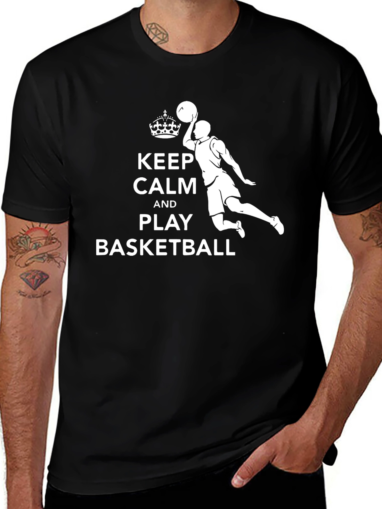 Variant 16 of Keep Calm Basketball Black T-Shirt
