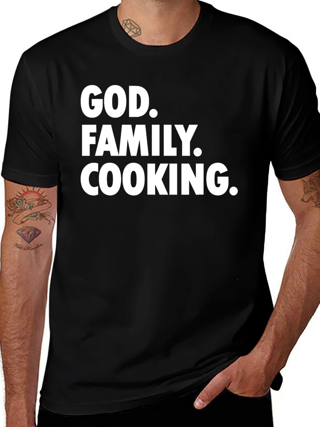 Variant 29 of God Family Cooking T-Shirt - Black Tee
