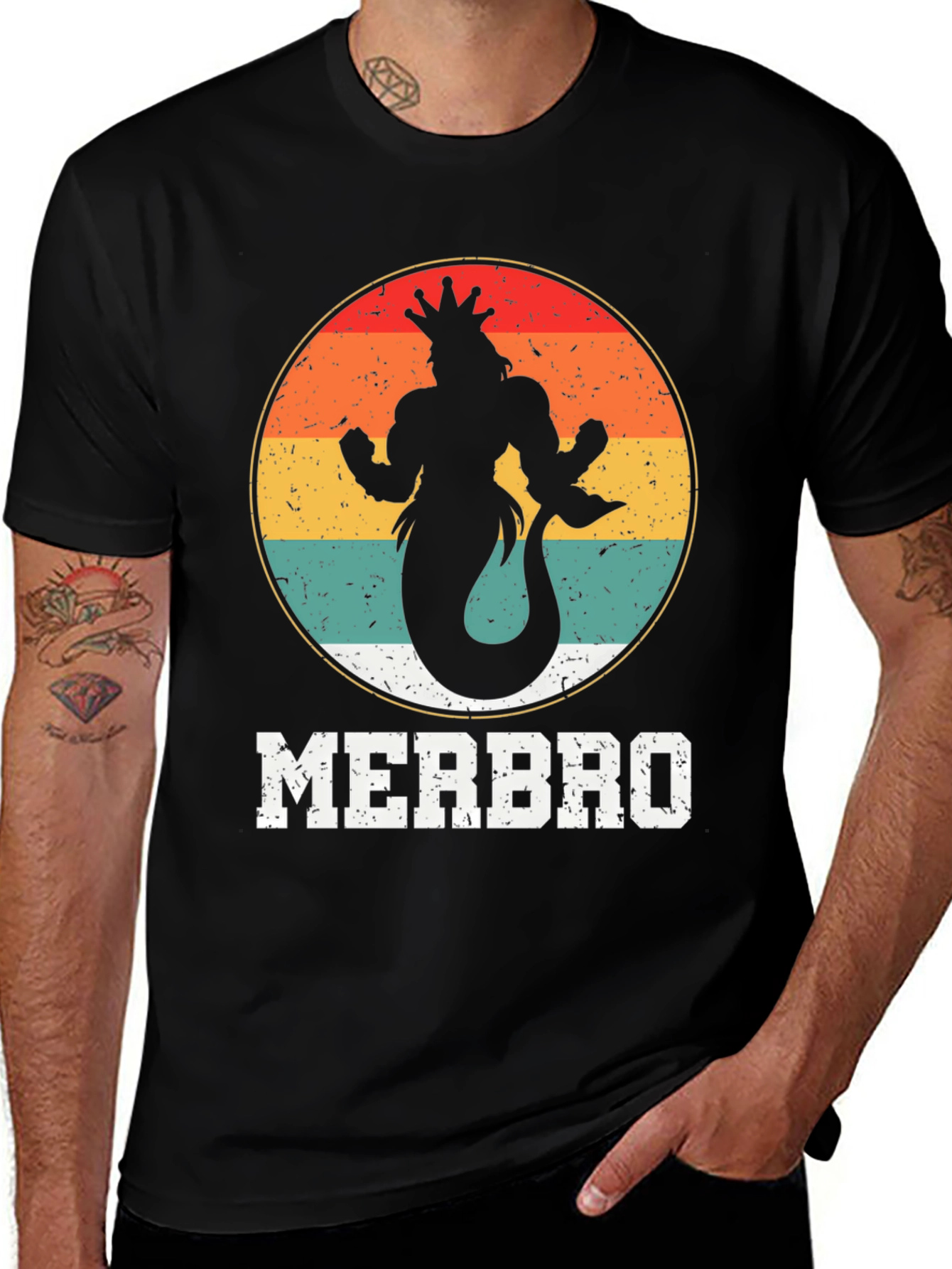 Merbro T-Shirt - Retro Style Merman Graphic Tee
