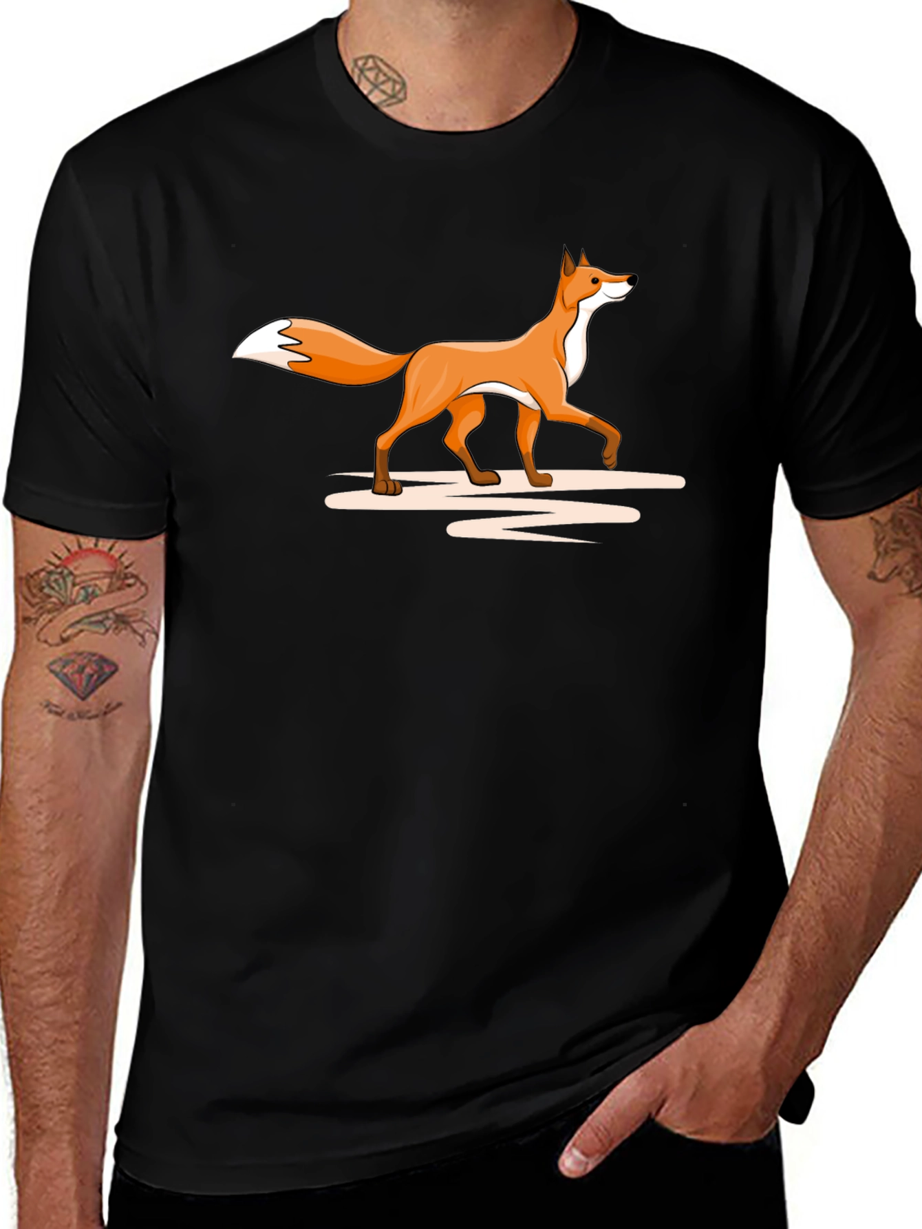 Variant 8 of Fox Graphic Black T-Shirt