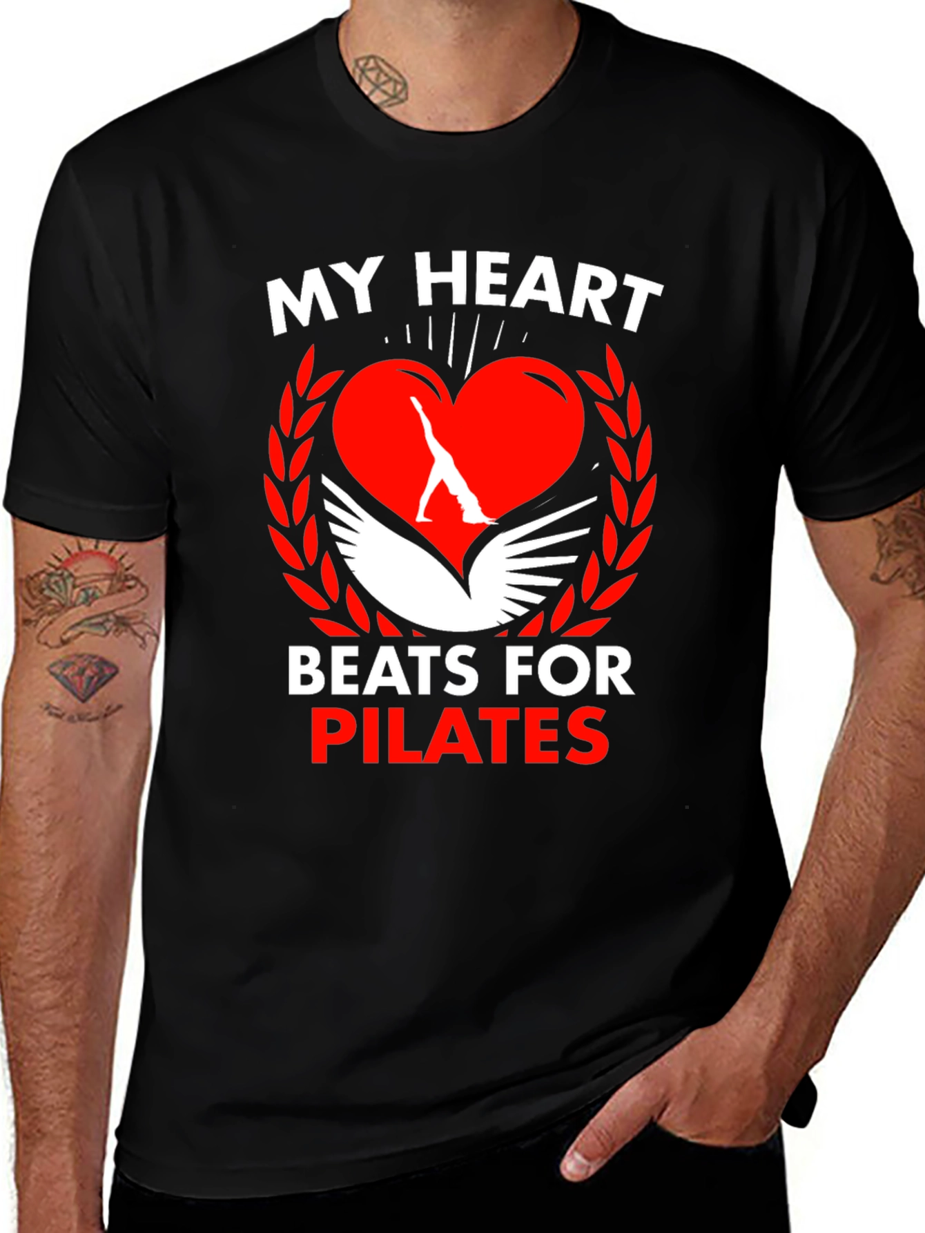 Pilates Heartbeat Graphic Tee - Fitness Lover's T-Shirt