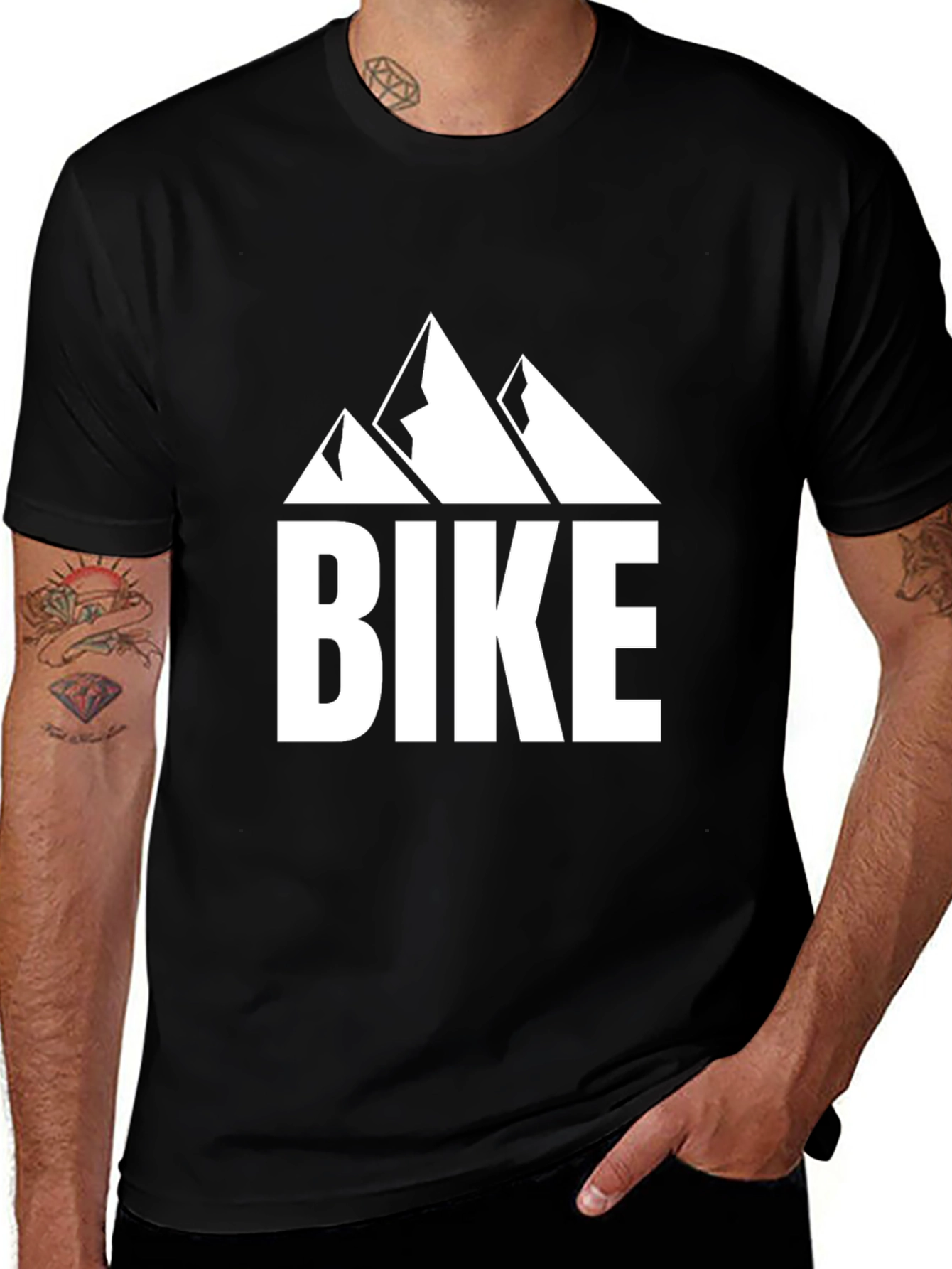 Variant 16 of Mountain Bike Graphic T-Shirt - Black